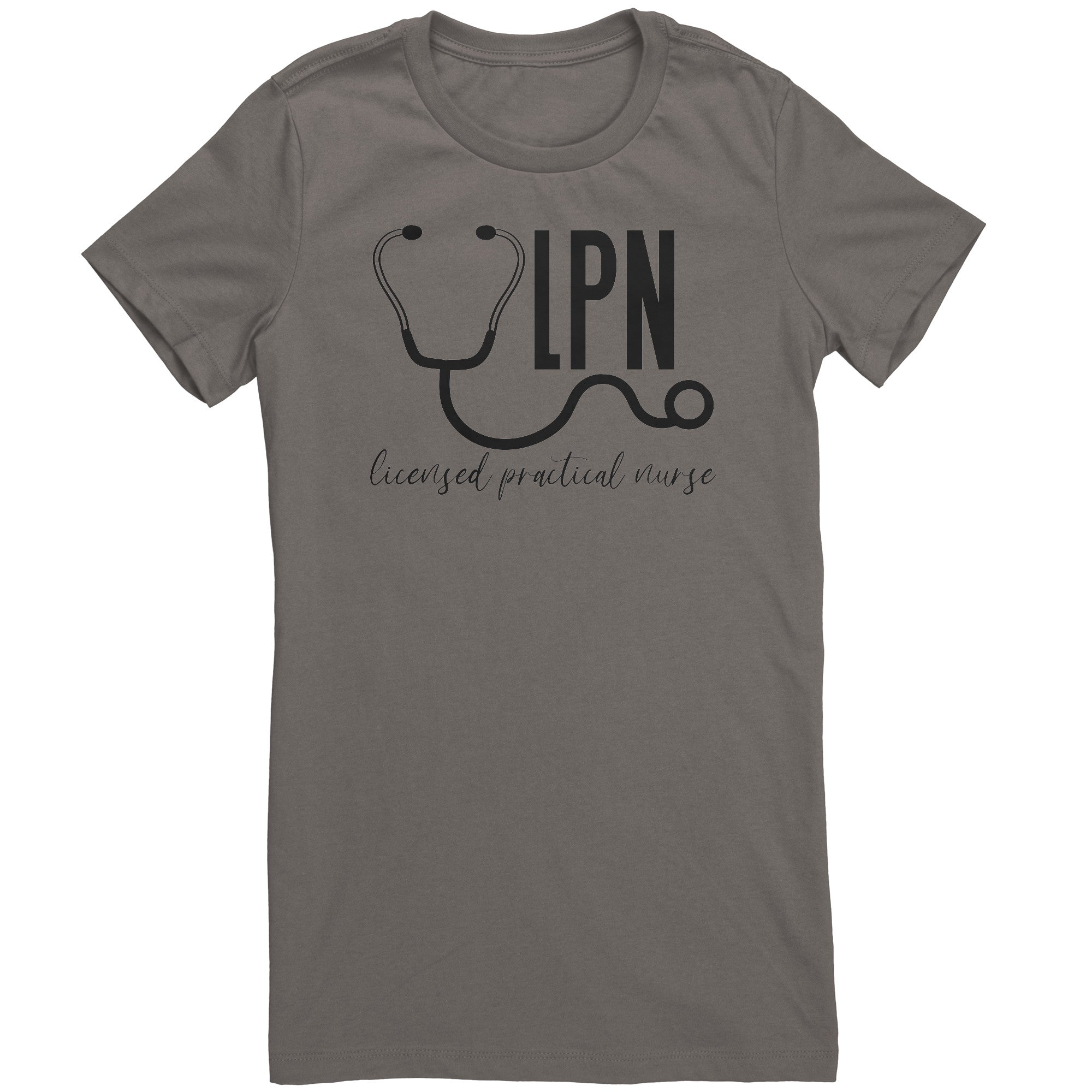 Licensed Practical Nurse Stethoscope Women's Crew Neck T-Shirt - Comfy & Professional Tee