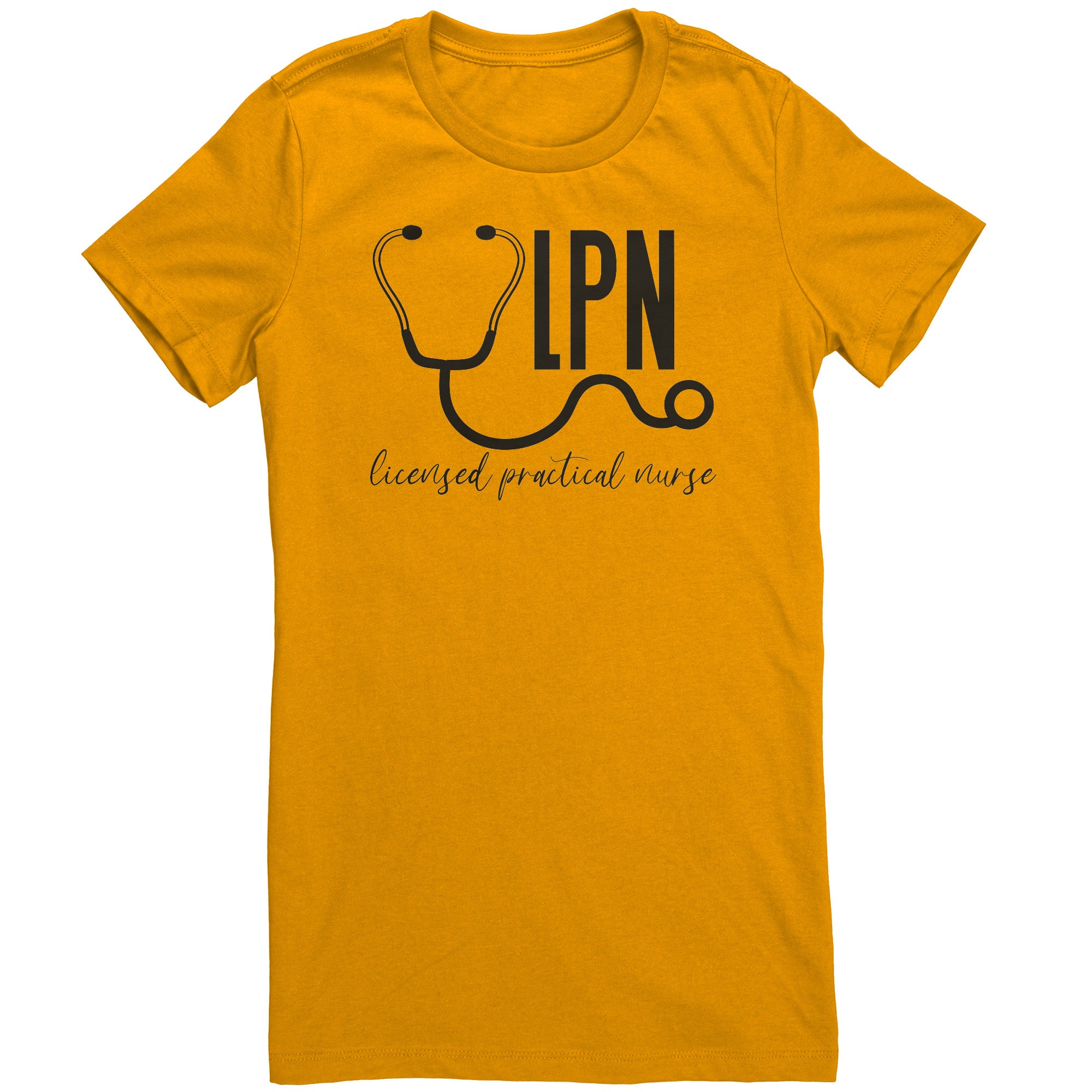 Licensed Practical Nurse Stethoscope Women's Crew Neck T-Shirt - Comfy & Professional Tee
