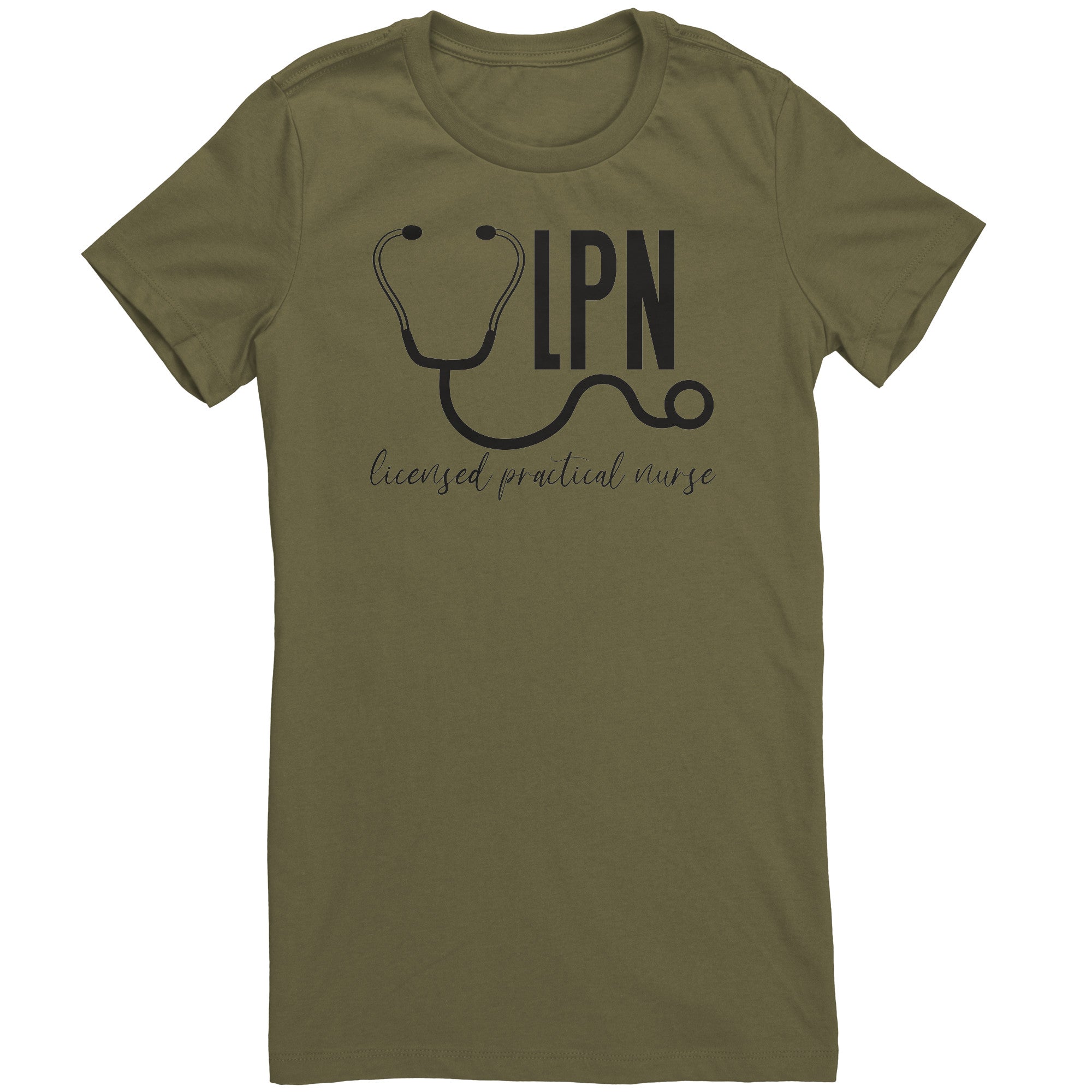 Licensed Practical Nurse Stethoscope Women's Crew Neck T-Shirt - Comfy & Professional Tee
