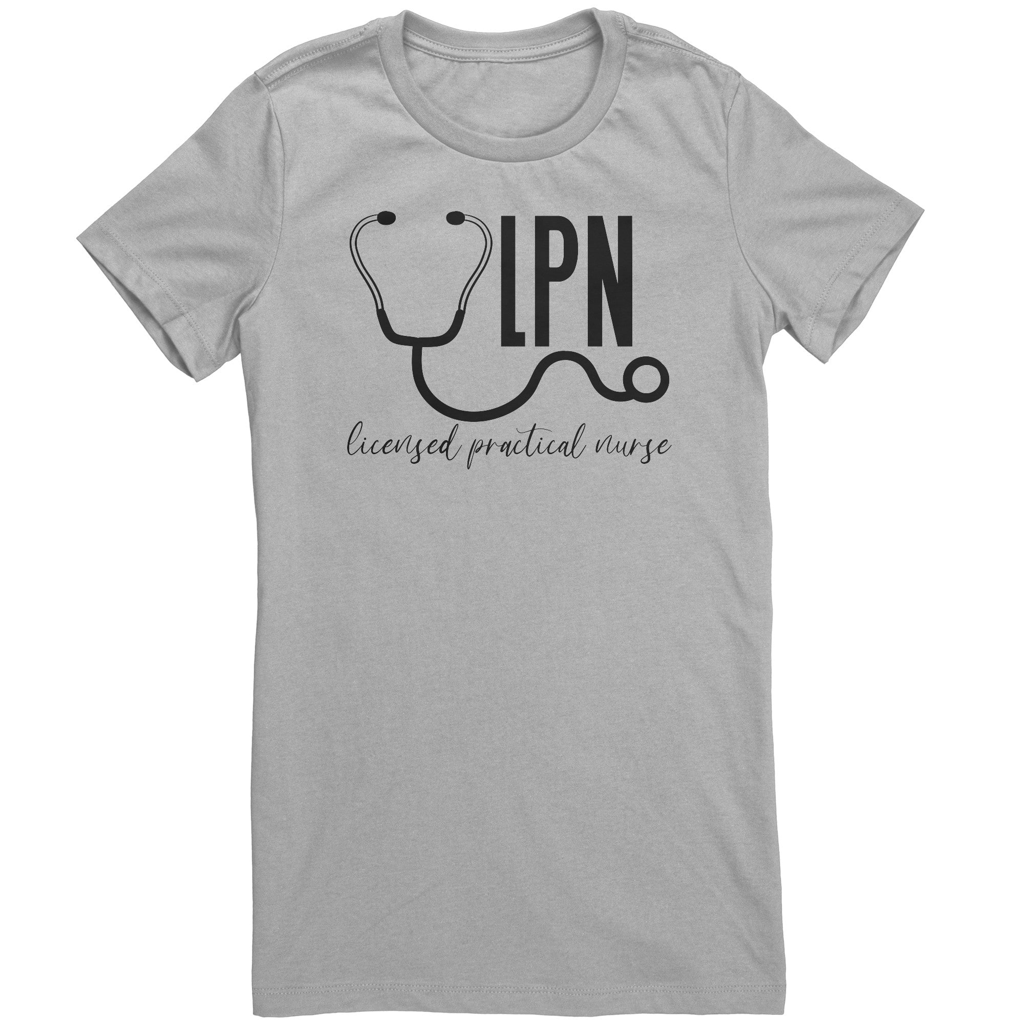 Licensed Practical Nurse Stethoscope Women's Crew Neck T-Shirt - Comfy & Professional Tee