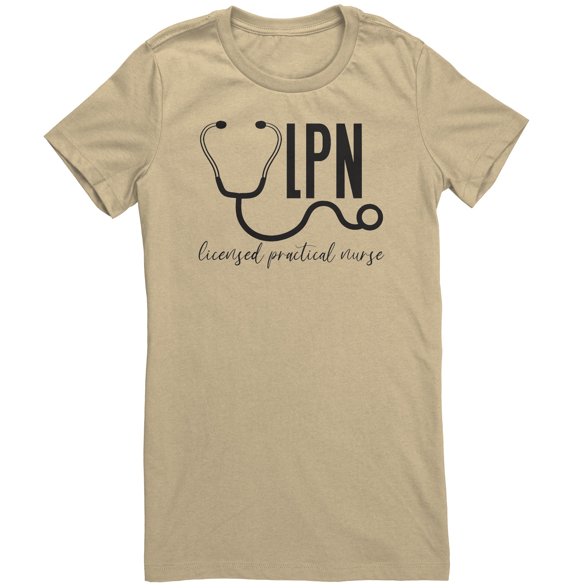 Licensed Practical Nurse Stethoscope Women's Crew Neck T-Shirt - Comfy & Professional Tee