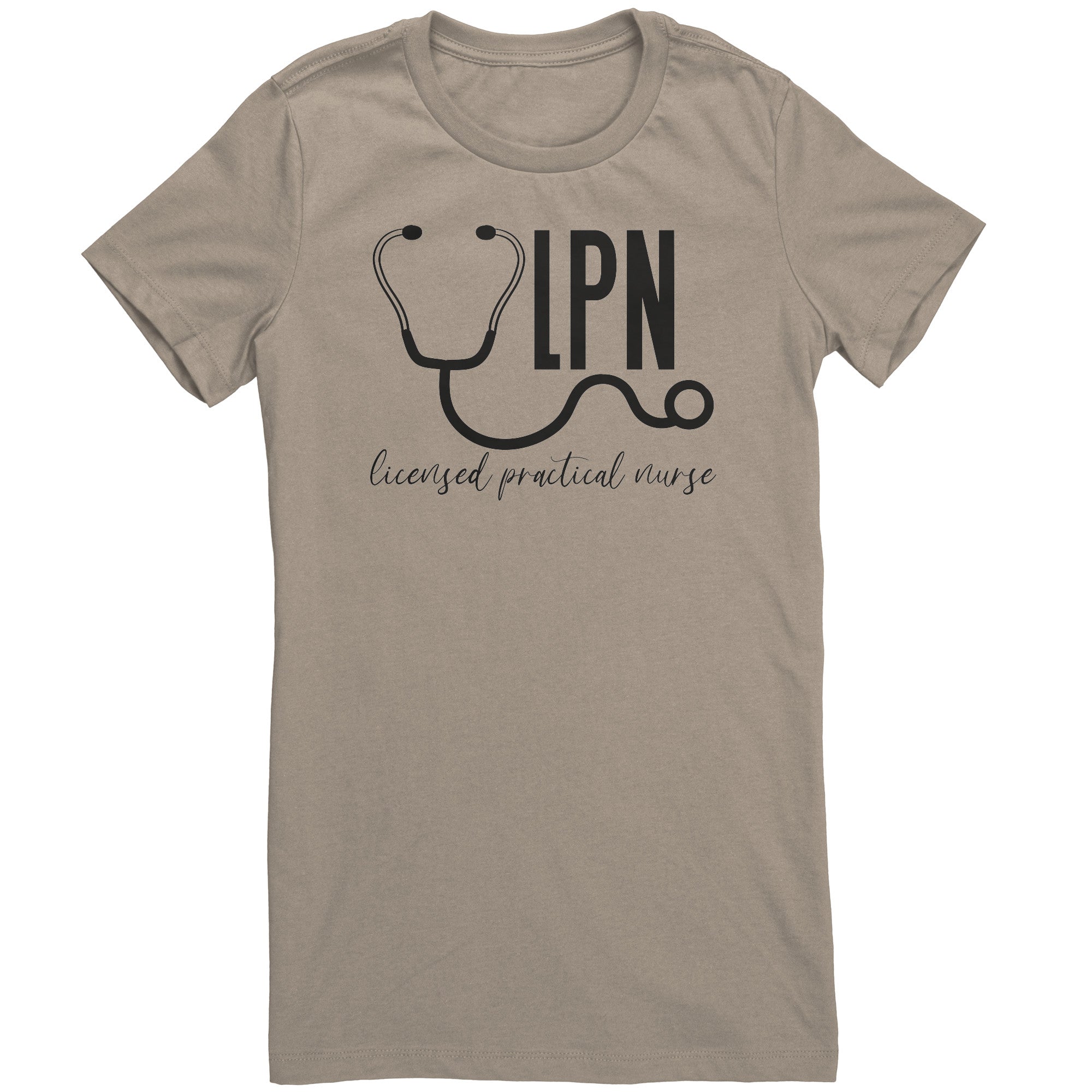 Licensed Practical Nurse Stethoscope Women's Crew Neck T-Shirt - Comfy & Professional Tee