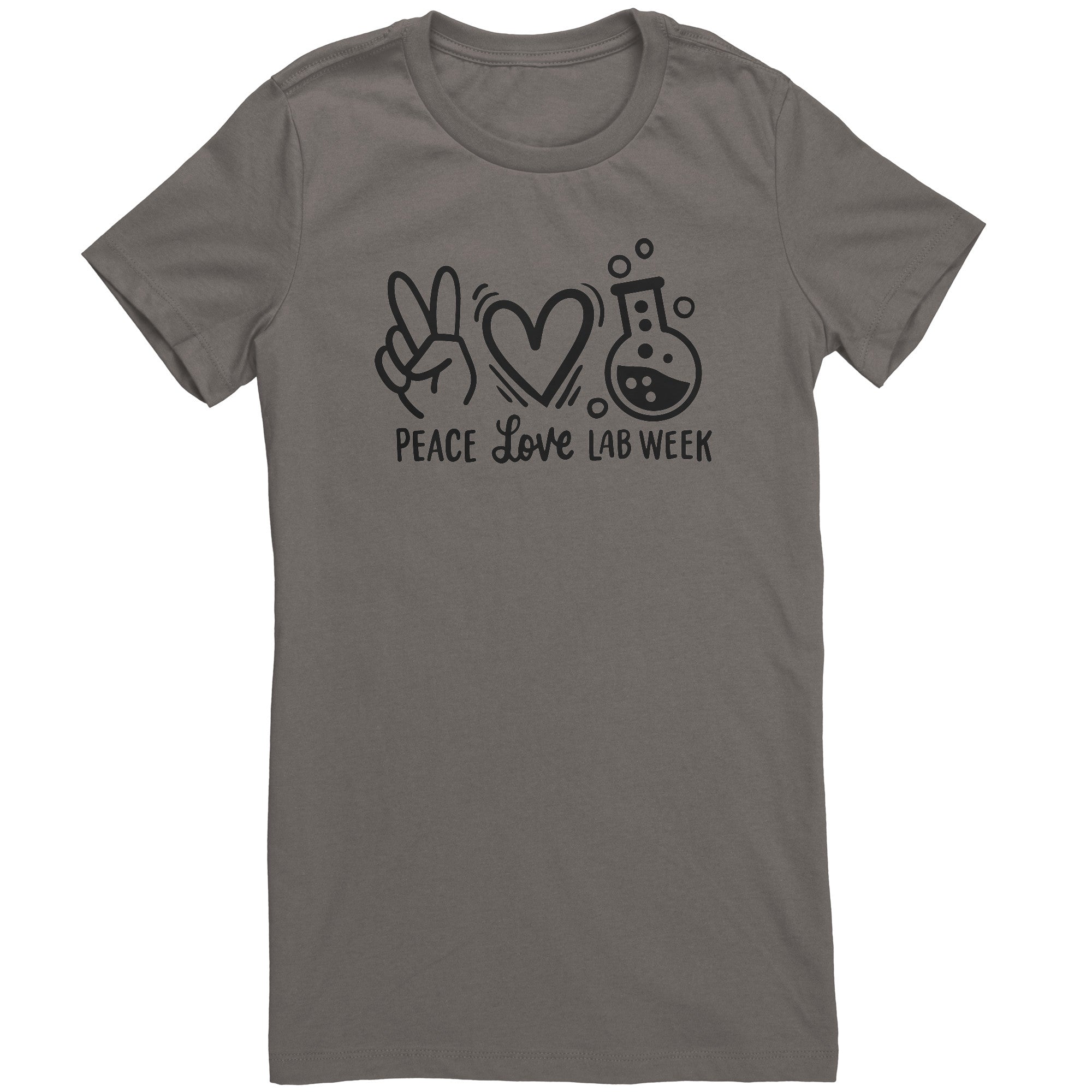 Peace Love Lab Week Women's Crew Neck T-Shirt - Slim Fit with Iconic Prints