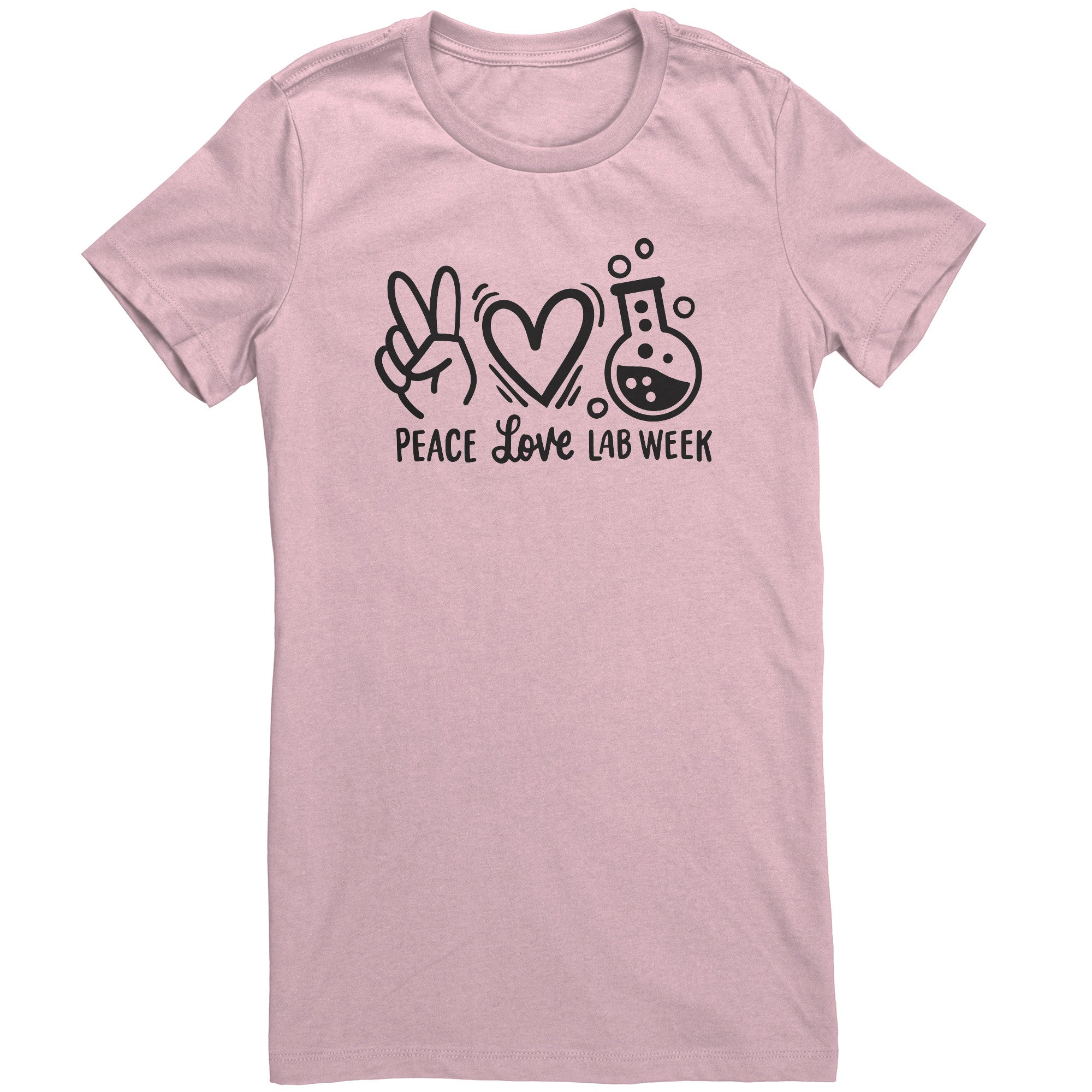 Peace Love Lab Week Women's Crew Neck T-Shirt - Slim Fit with Iconic Prints