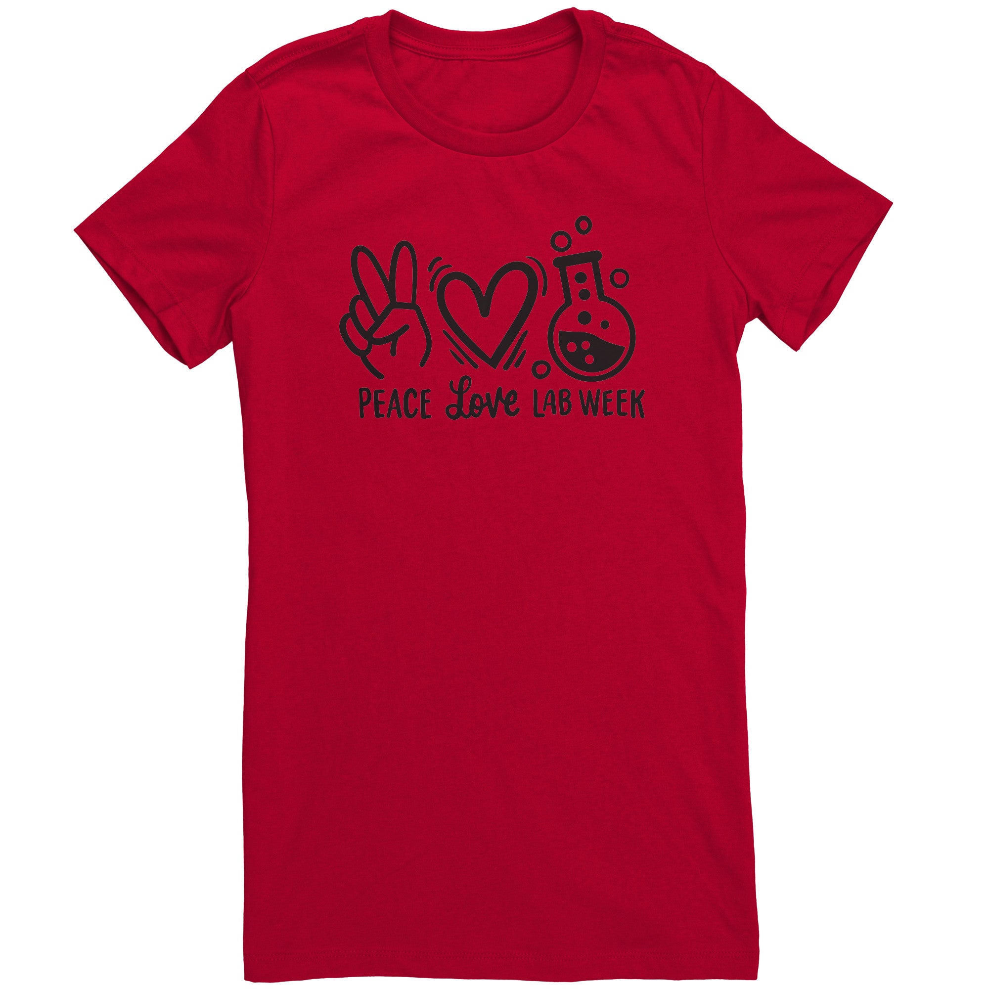 Peace Love Lab Week Women's Crew Neck T-Shirt - Slim Fit with Iconic Prints