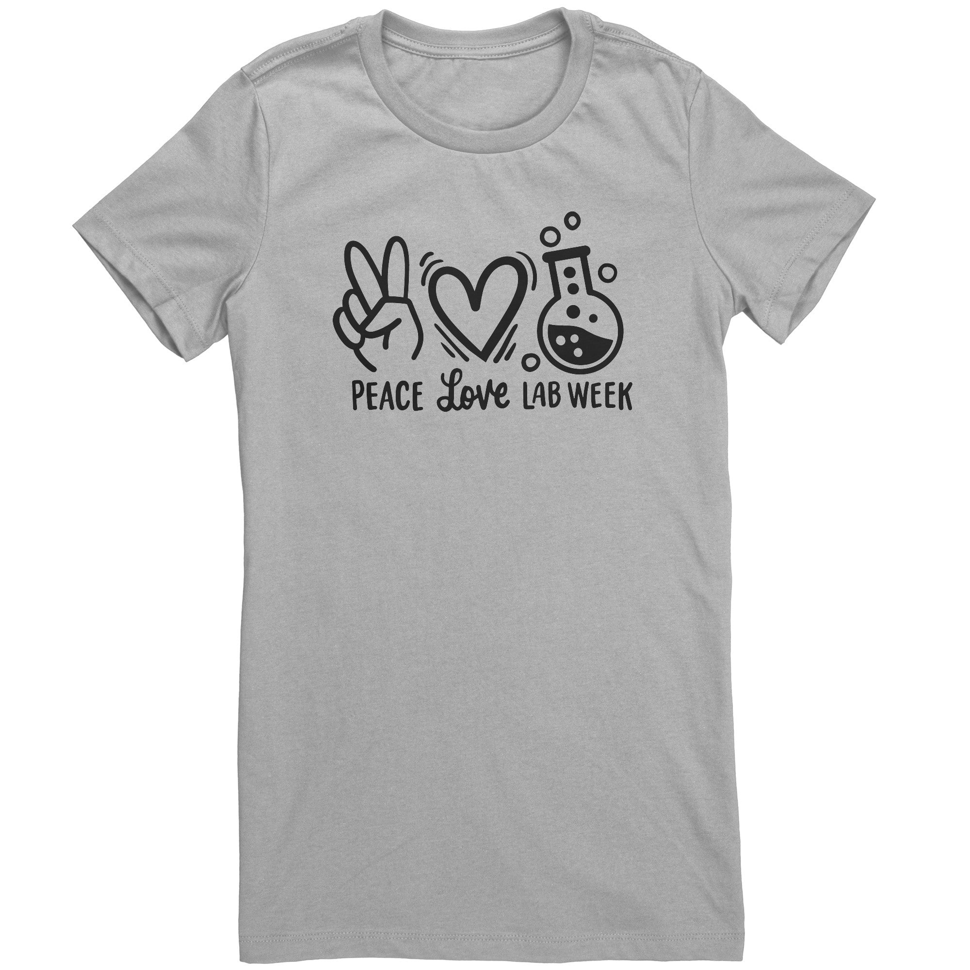 Peace Love Lab Week Women's Crew Neck T-Shirt - Slim Fit with Iconic Prints