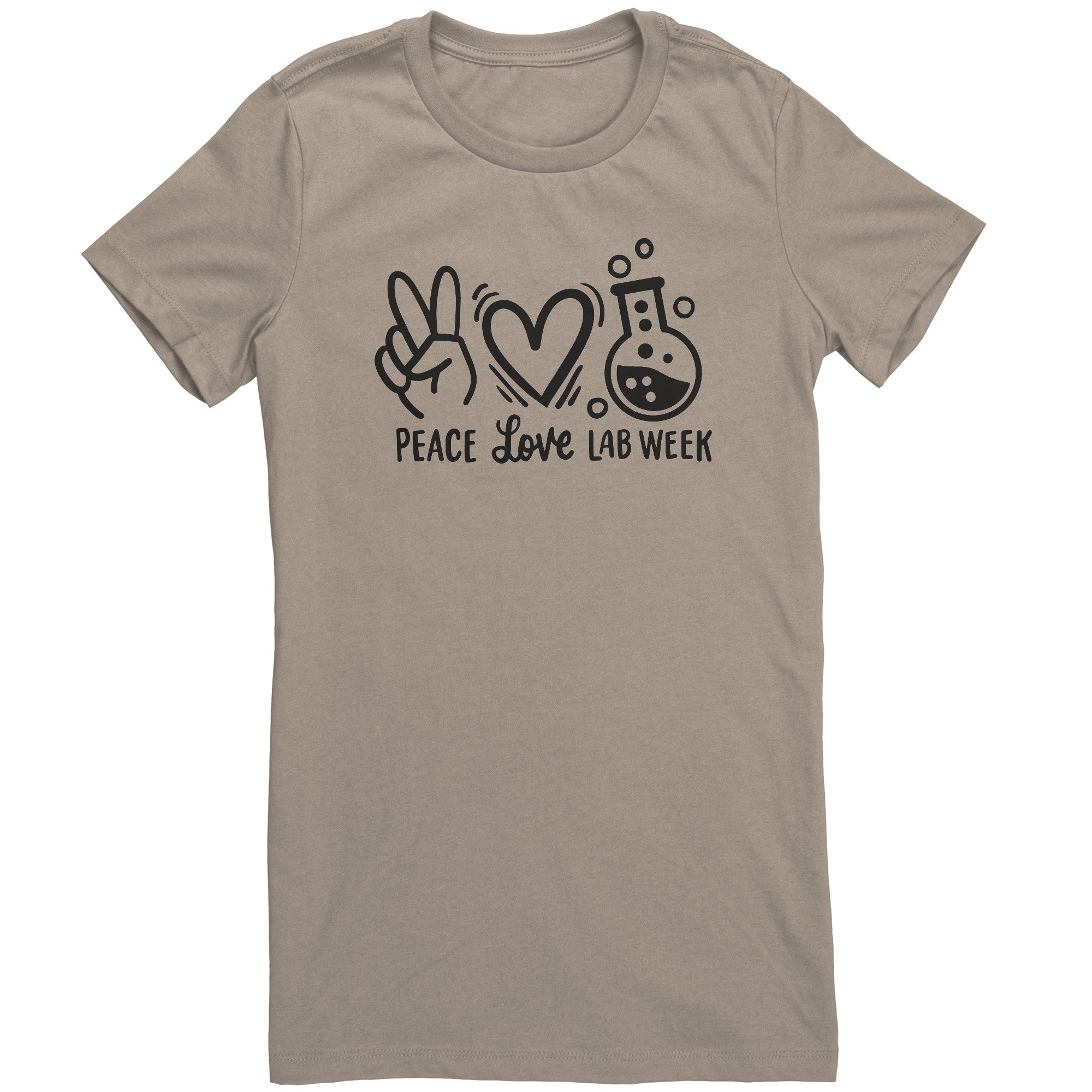 Peace Love Lab Week Women's Crew Neck T-Shirt - Slim Fit with Iconic Prints