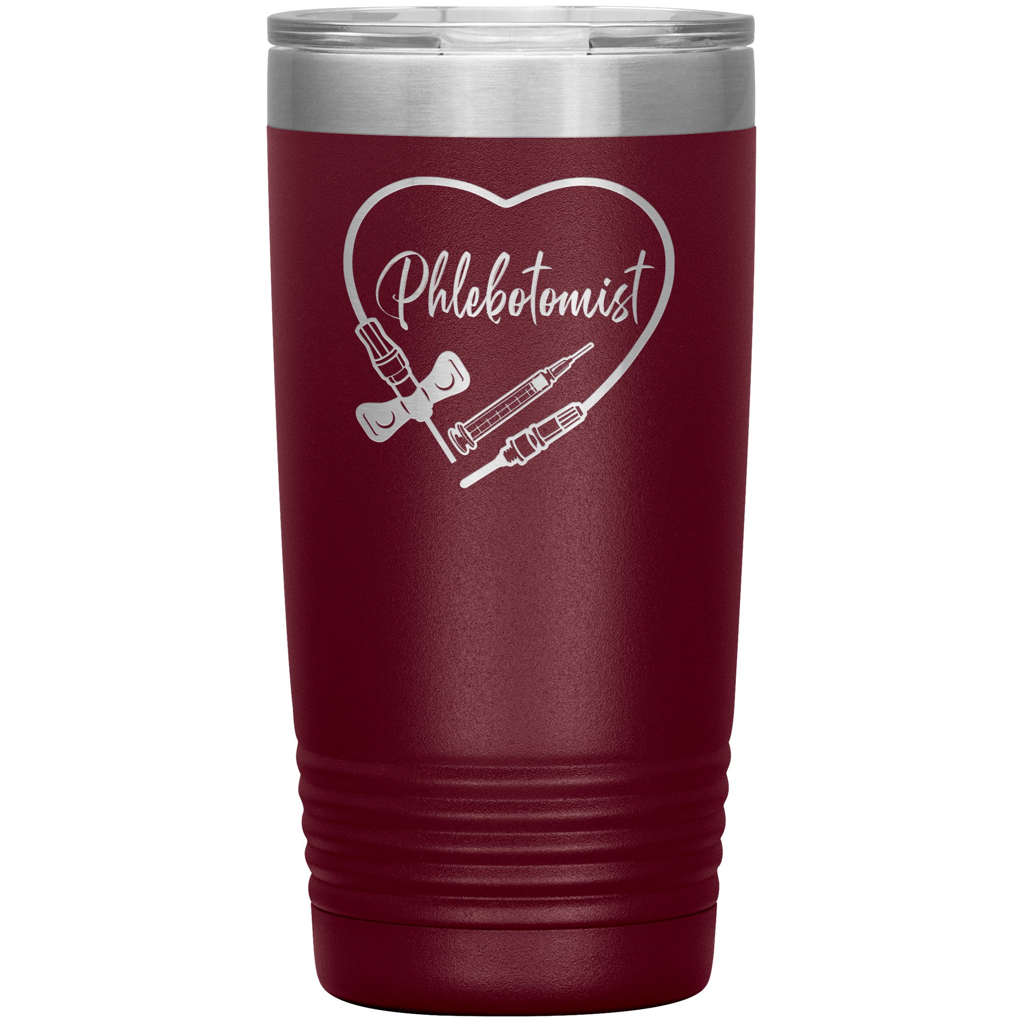 Phlebotomist Heart 20 oz Insulated Tumbler - Medical Themed Drinkware