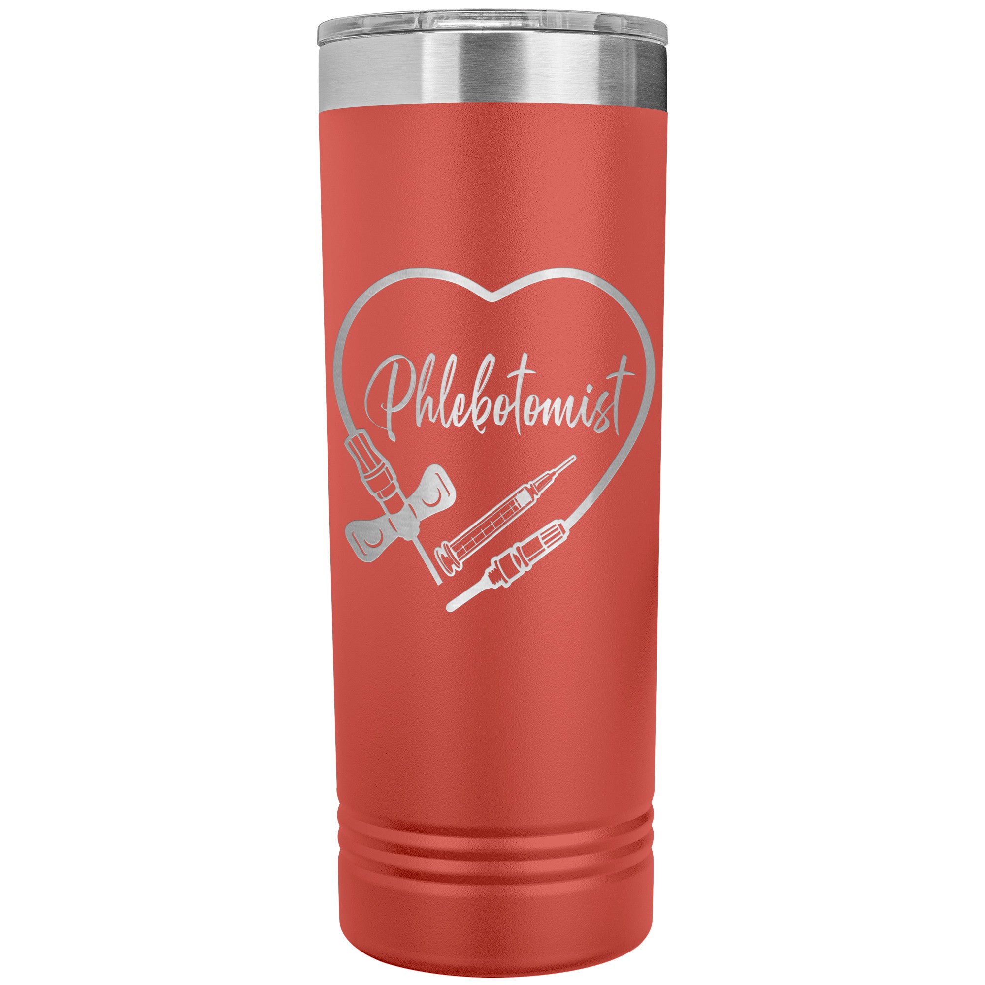 Phlebotomist Heart 22 oz Skinny Tumbler - Medical Themed Drinkware