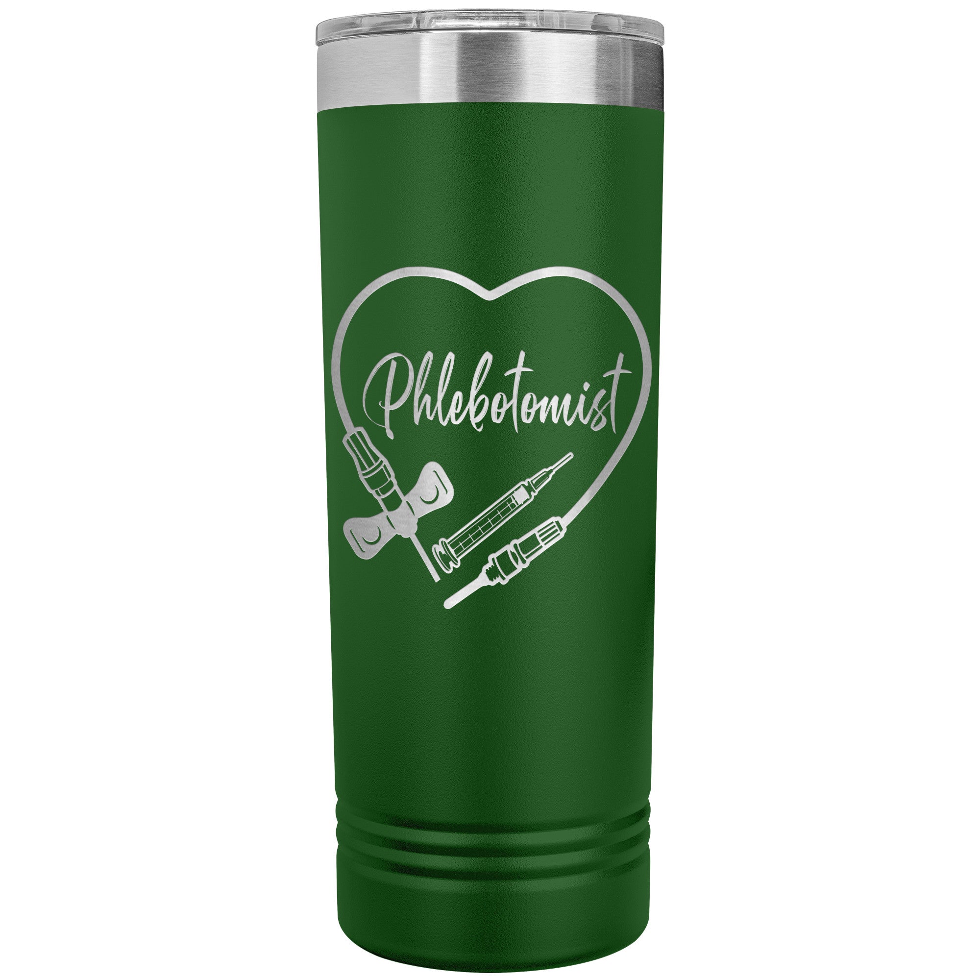 Phlebotomist Heart 22 oz Skinny Tumbler - Medical Themed Drinkware