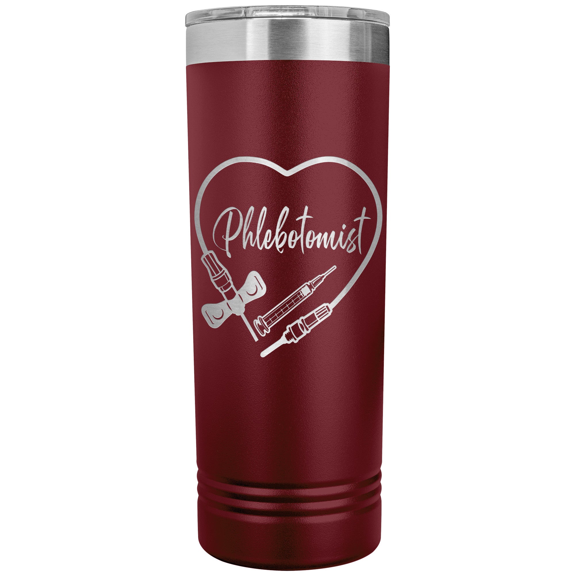 Phlebotomist Heart 22 oz Skinny Tumbler - Medical Themed Drinkware