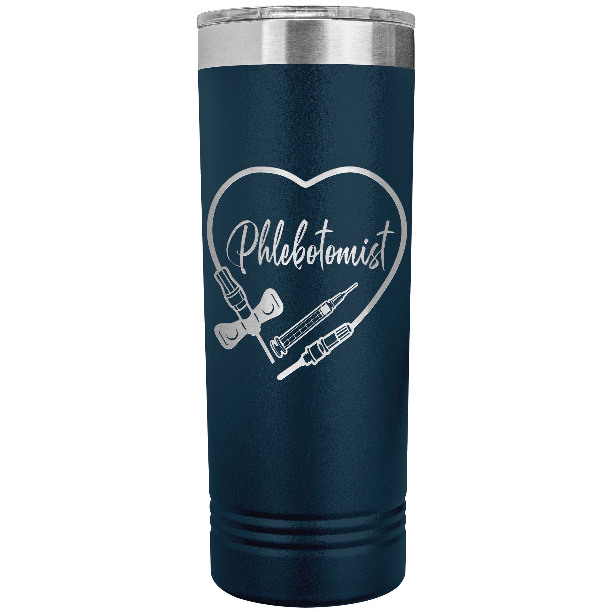 Phlebotomist Heart 22 oz Skinny Tumbler - Medical Themed Drinkware