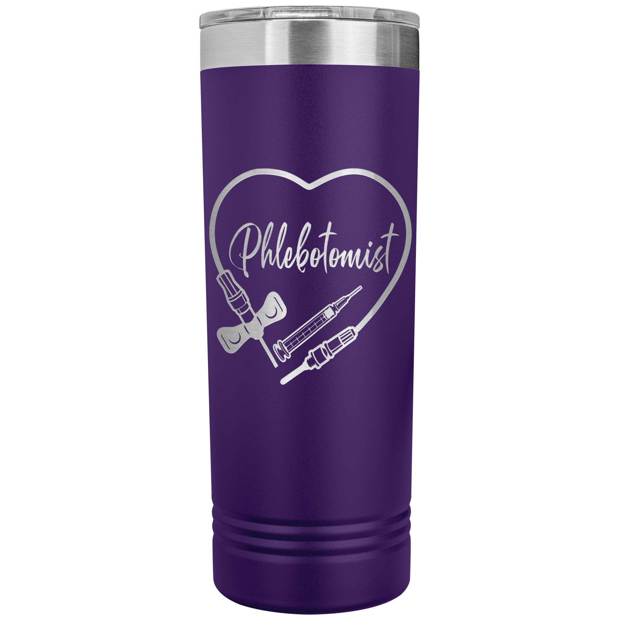 Phlebotomist Heart 22 oz Skinny Tumbler - Medical Themed Drinkware