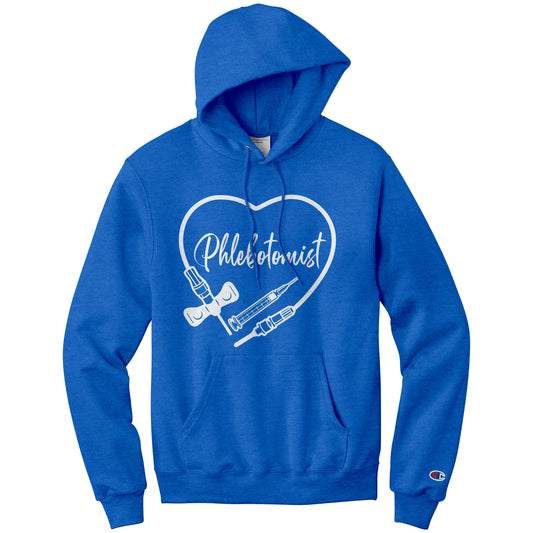 Phlebotomist Heart Hoodie - Medical Themed Pullover Sweatshirt