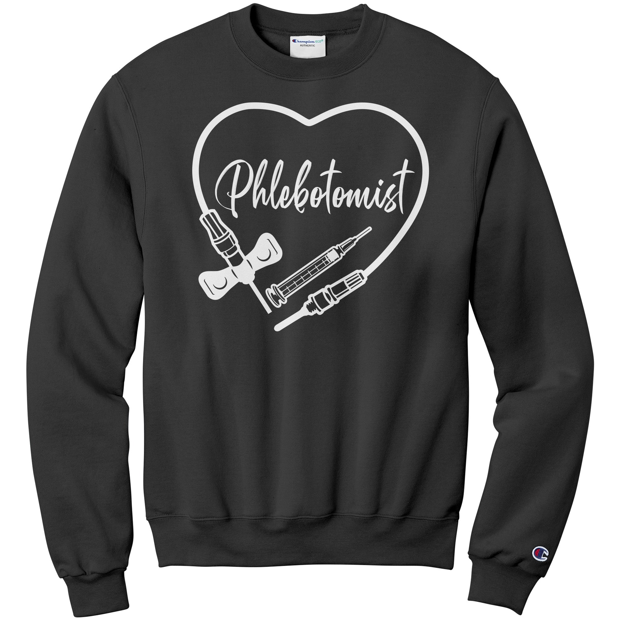 Phlebotomist Heart Sweatshirt - Medical Themed Pullover