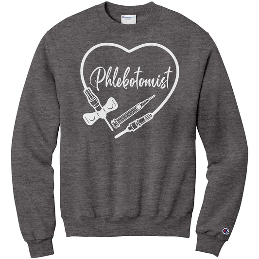 Phlebotomist Heart Sweatshirt - Medical Themed Pullover