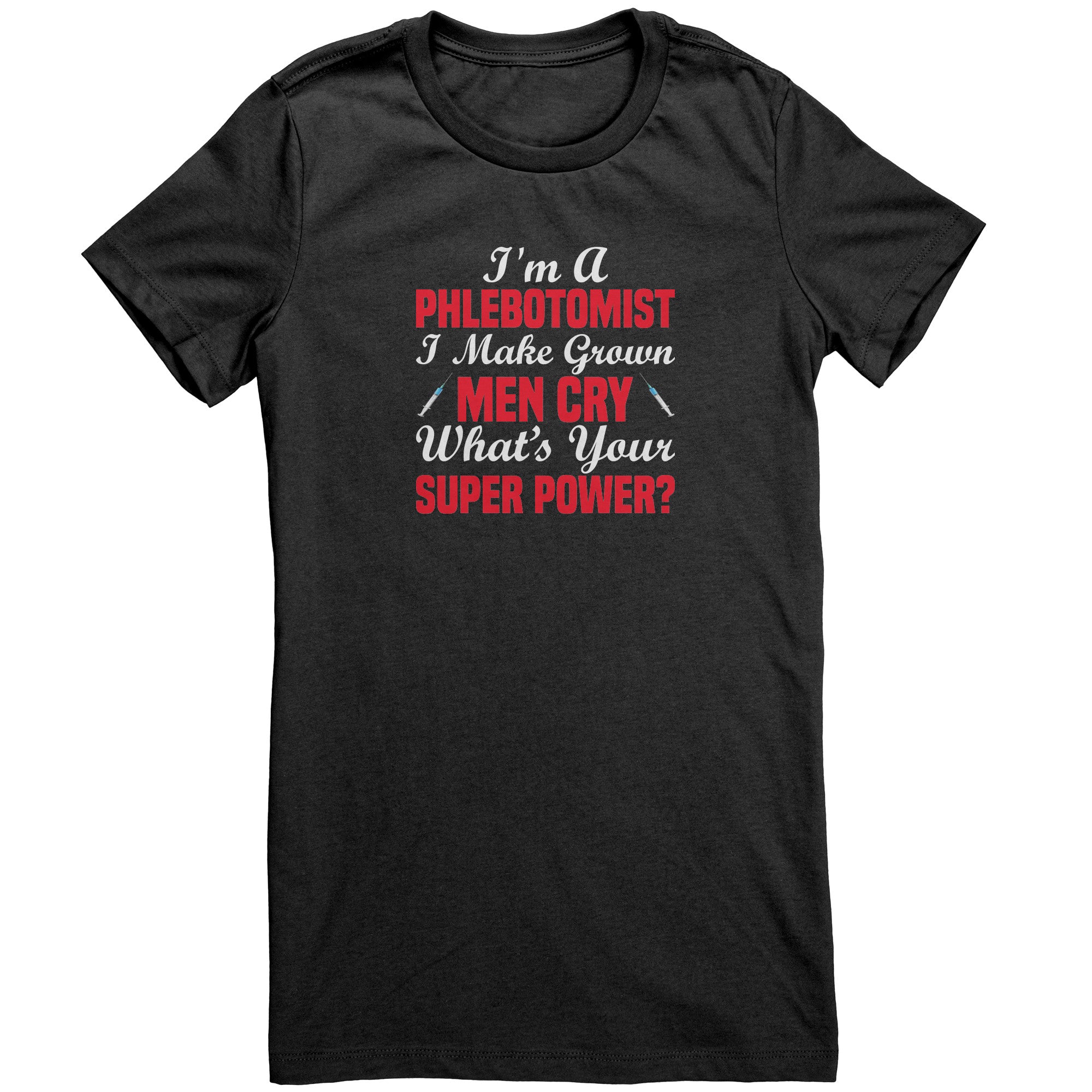 Phlebotomist Superpower Bella Ladies Crew Neck T-Shirt - Comfort and Style Combined!