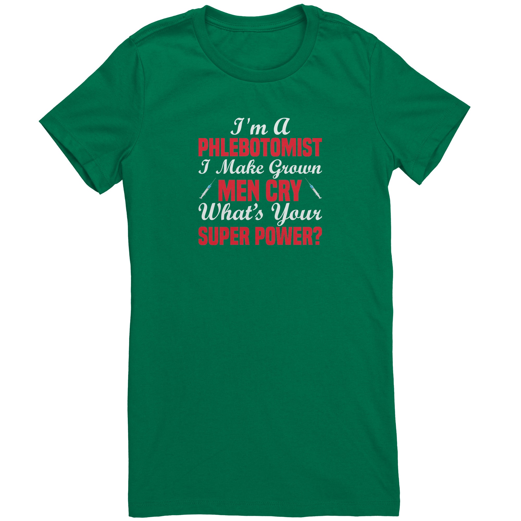 Phlebotomist Superpower Bella Ladies Crew Neck T-Shirt - Comfort and Style Combined!