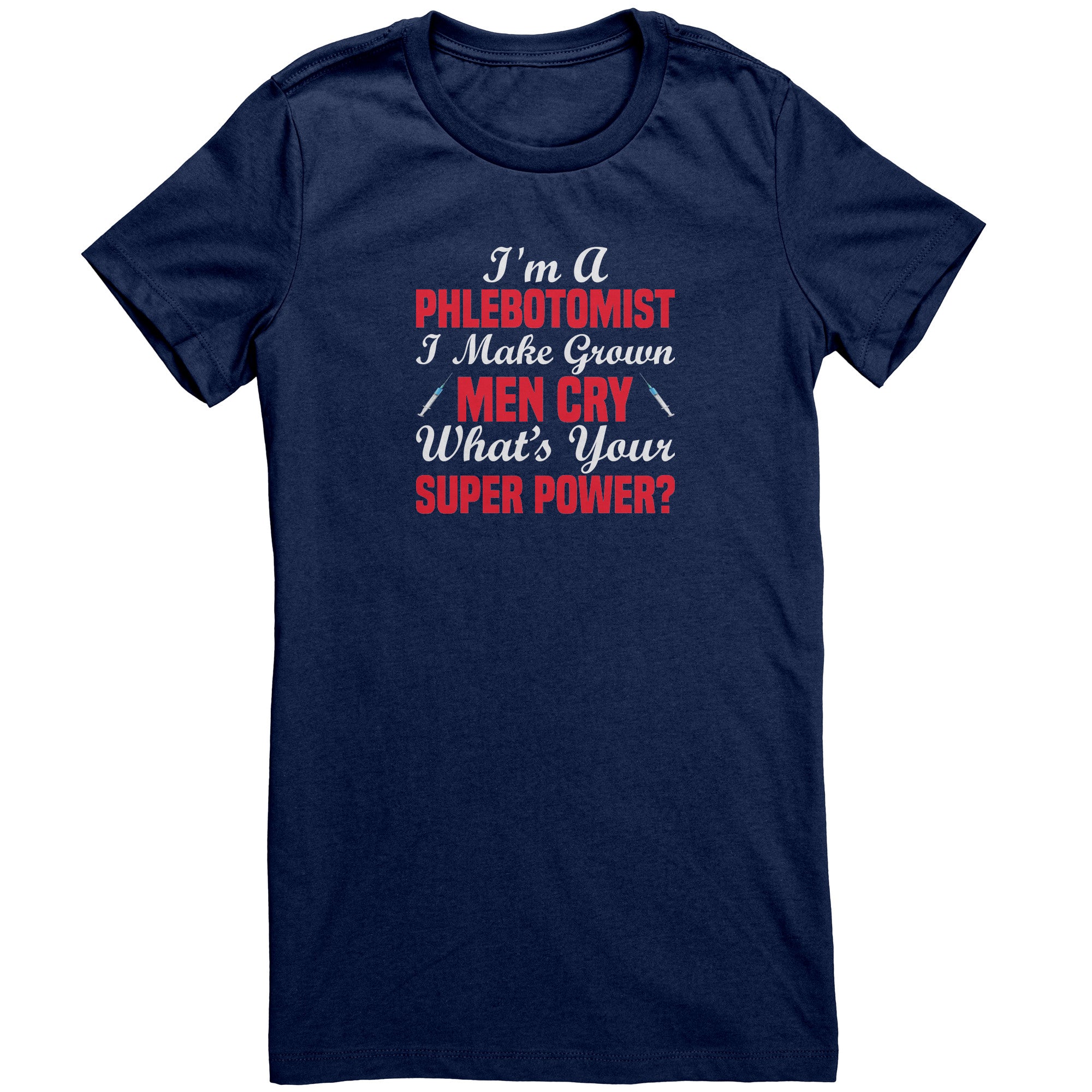 Phlebotomist Superpower Bella Ladies Crew Neck T-Shirt - Comfort and Style Combined!