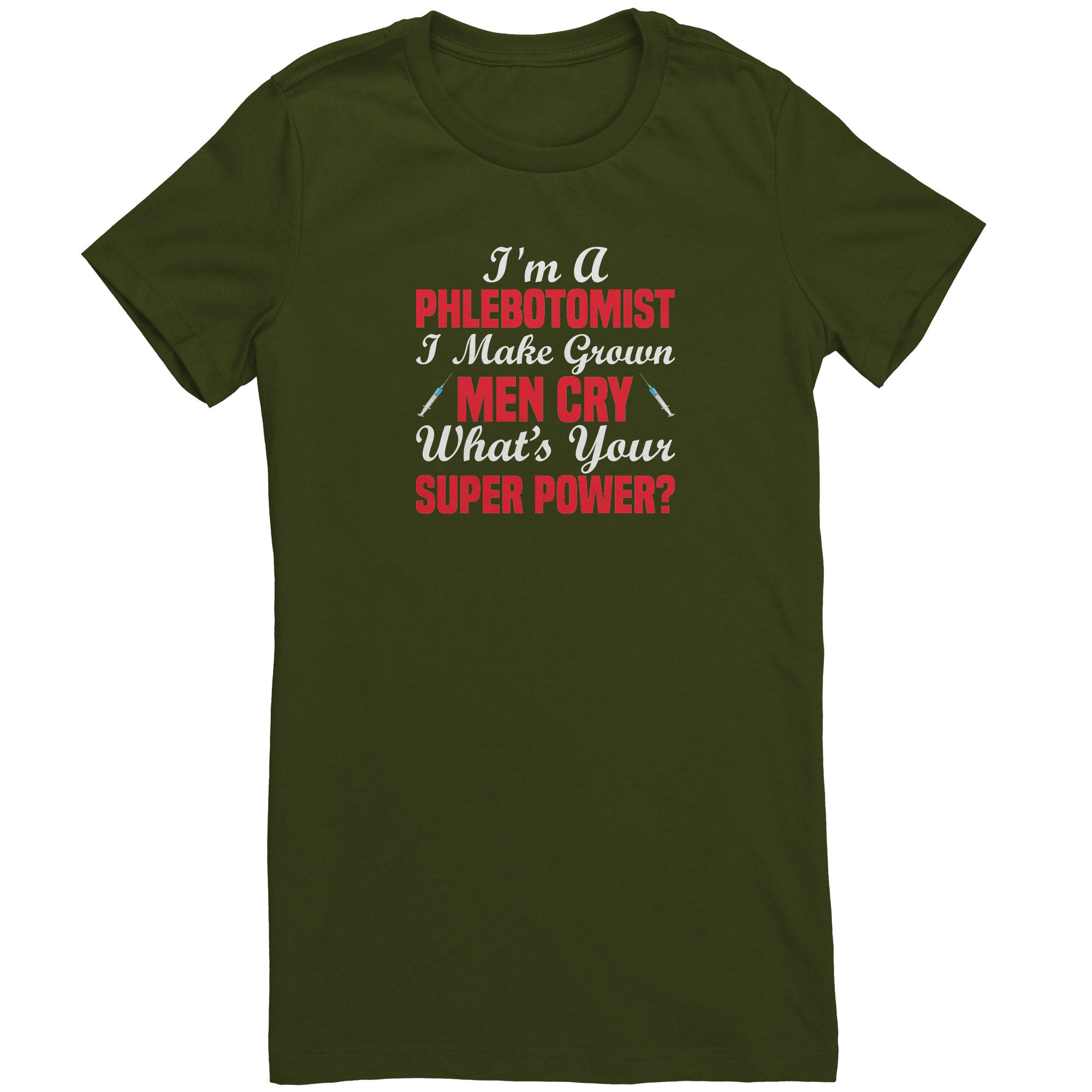Phlebotomist Superpower Bella Ladies Crew Neck T-Shirt - Comfort and Style Combined!