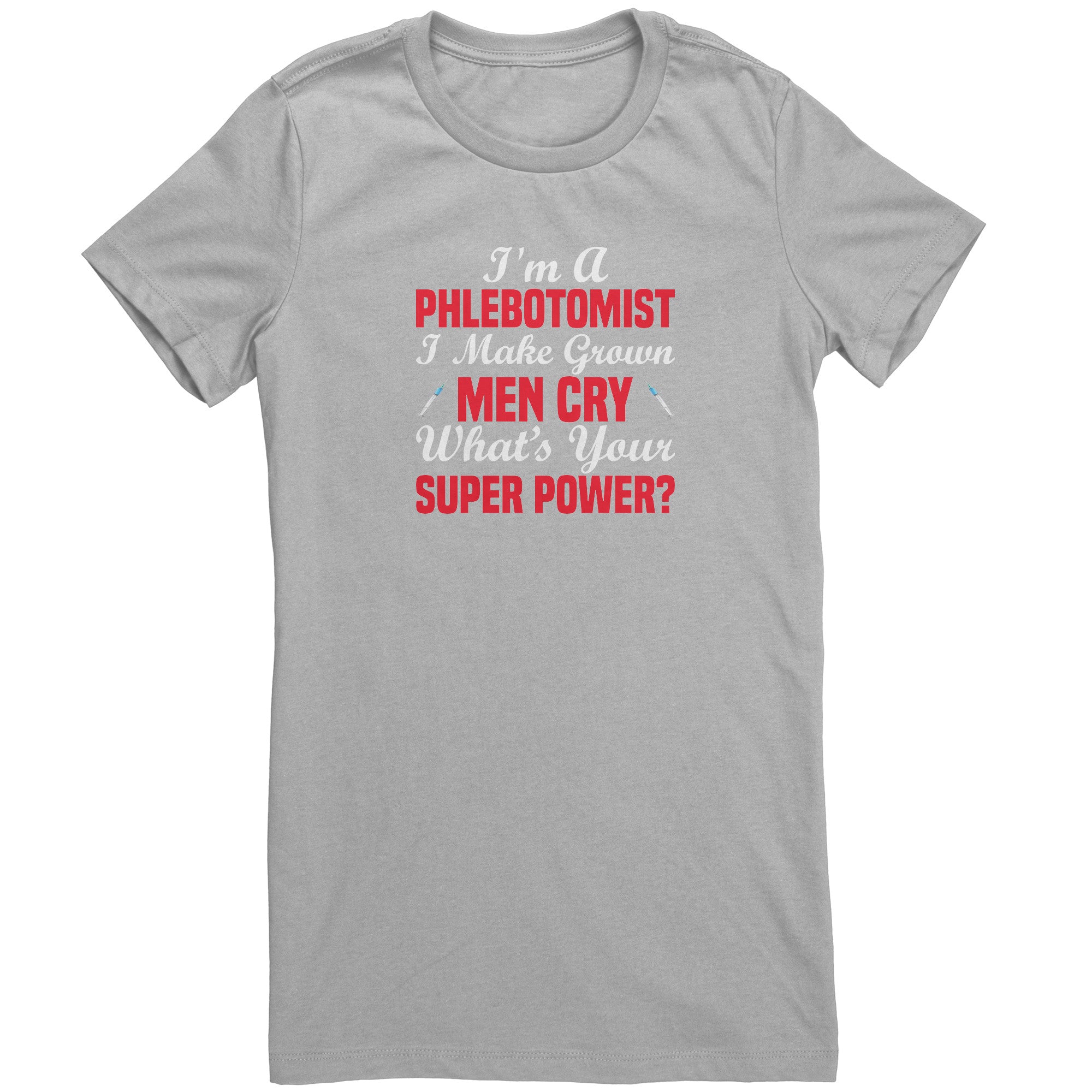 Phlebotomist Superpower Bella Ladies Crew Neck T-Shirt - Comfort and Style Combined!