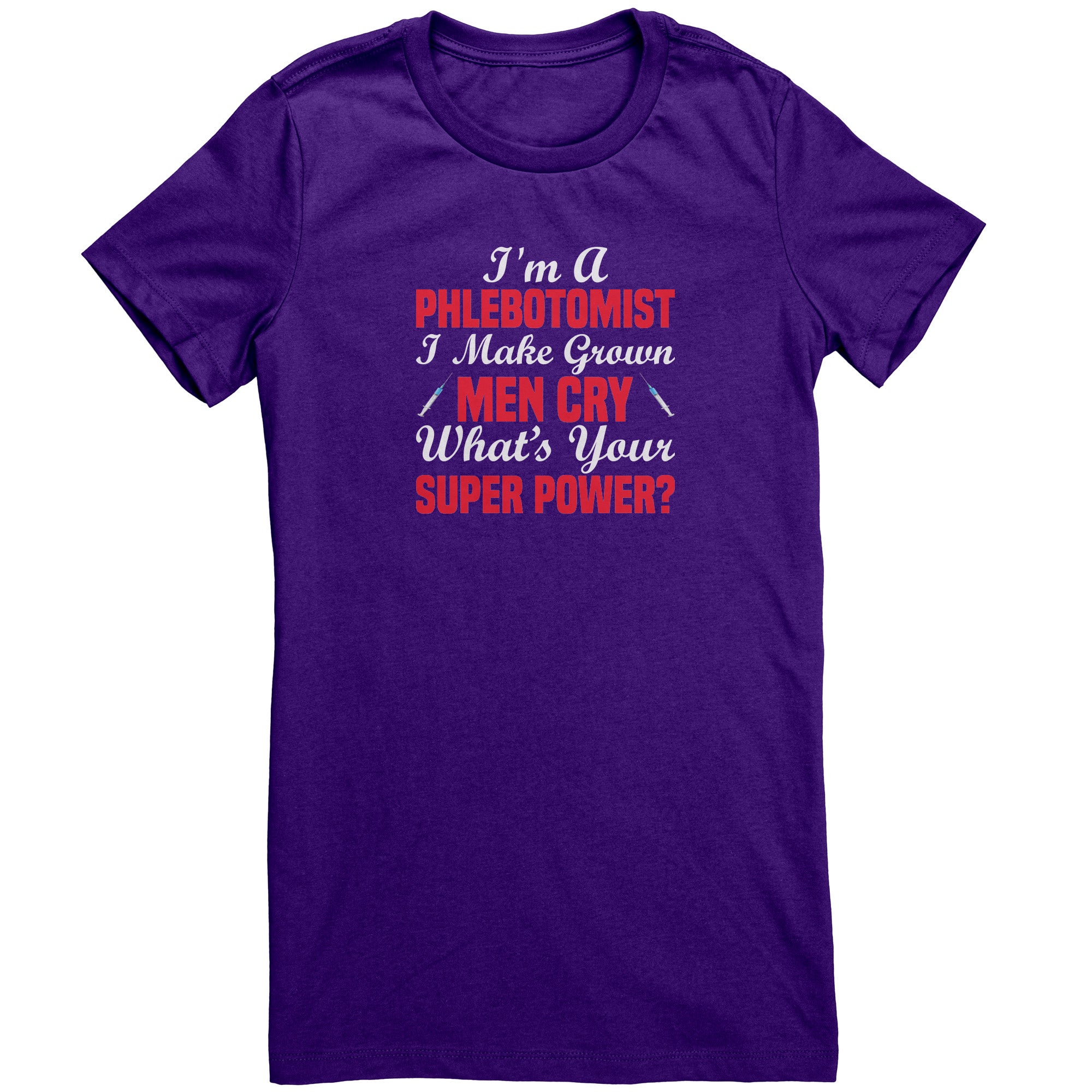 Phlebotomist Superpower Bella Ladies Crew Neck T-Shirt - Comfort and Style Combined!