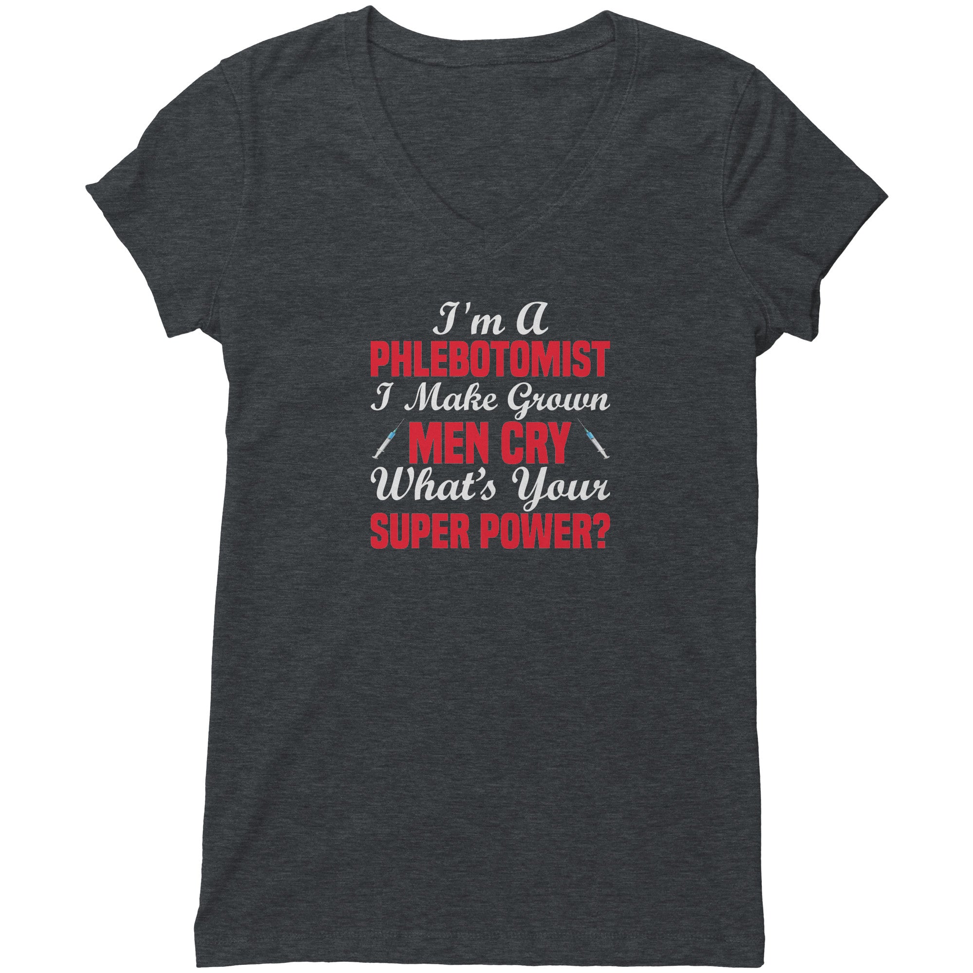 Phlebotomist Superpower Bella Women's V-Neck T-Shirt - Embrace Comfort and Style!