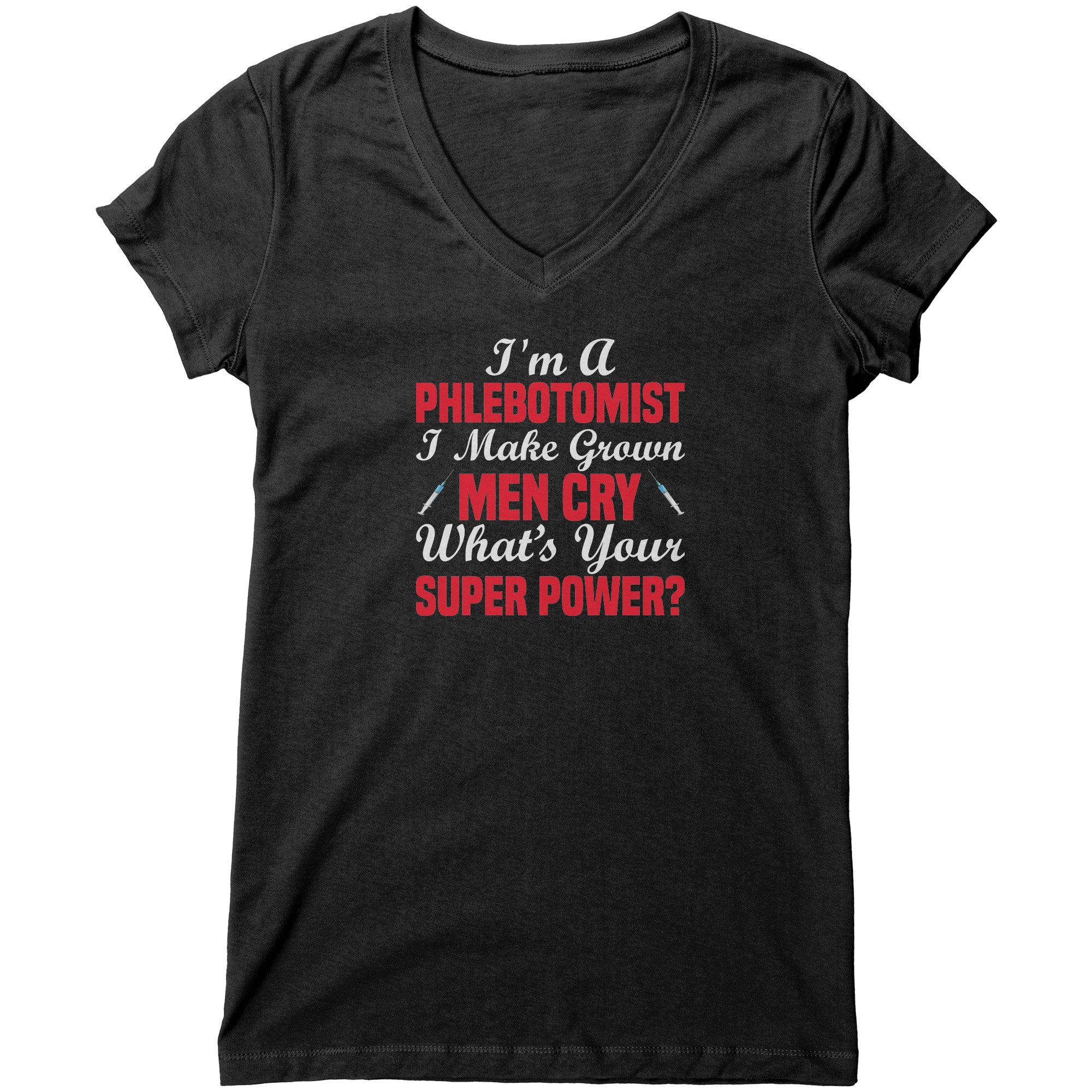 Phlebotomist Superpower Bella Women's V-Neck T-Shirt - Embrace Comfort and Style!