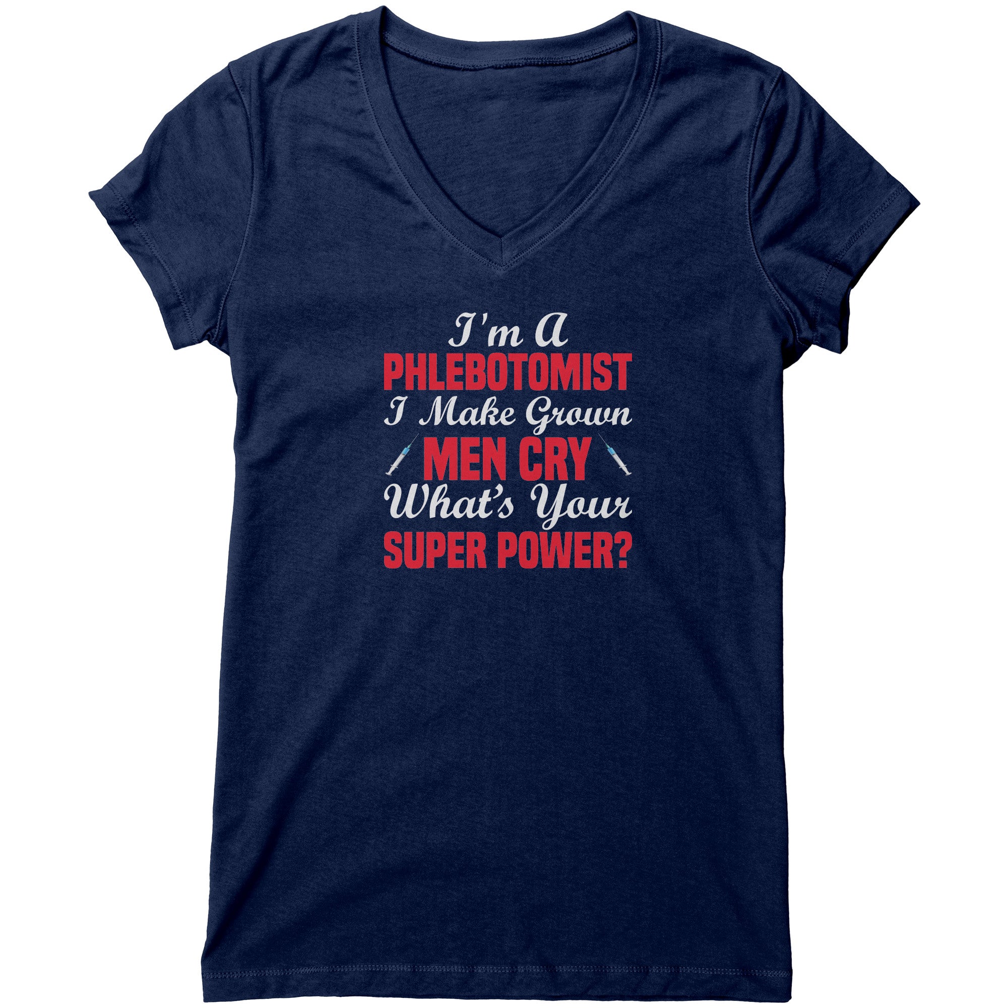 Phlebotomist Superpower Bella Women's V-Neck T-Shirt - Embrace Comfort and Style!