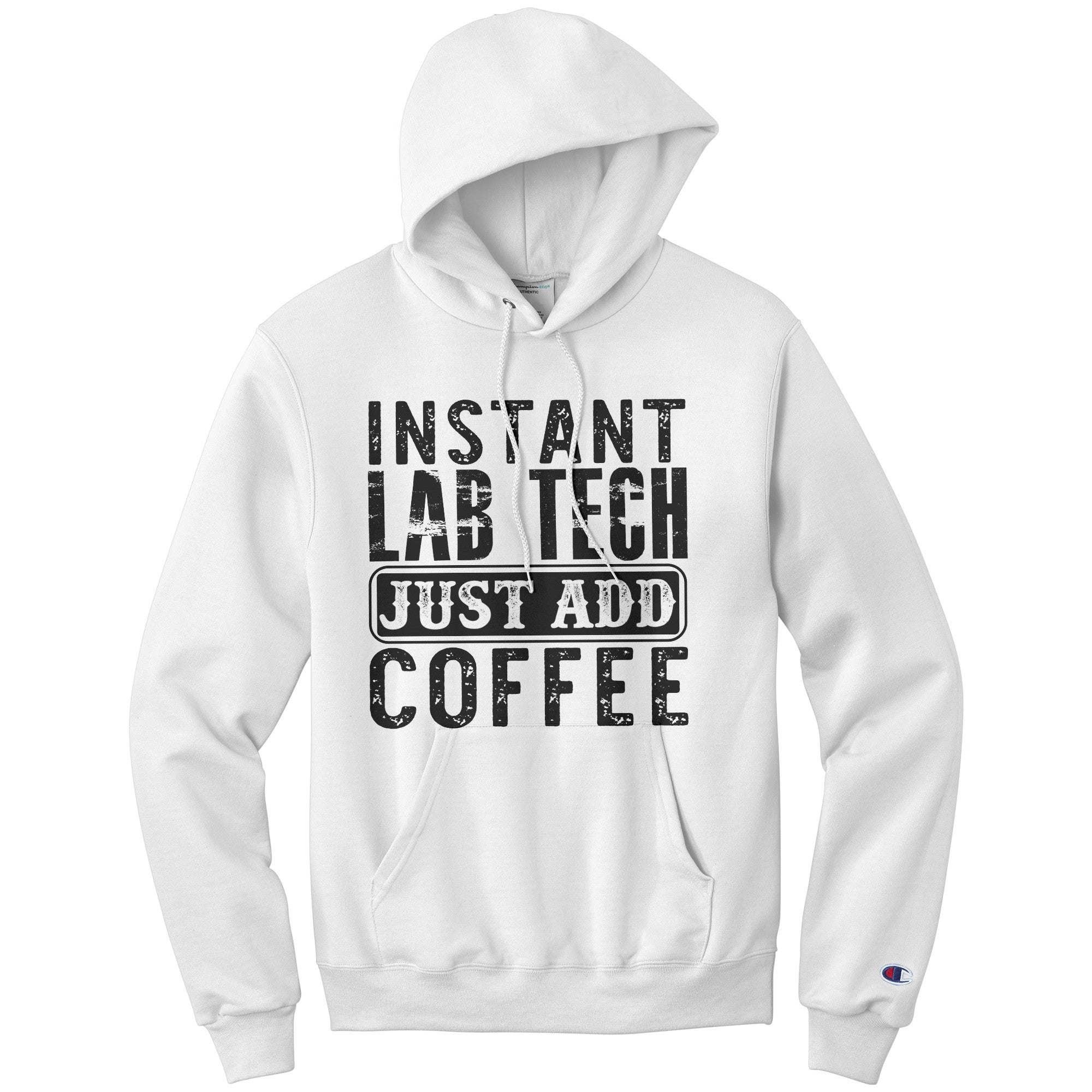 Premium Lab Tech Hoodie - 'Instant Lab Tech Just Add Coffee' - Moisture-Wicking, Cotton Blend with Champion Embroidery