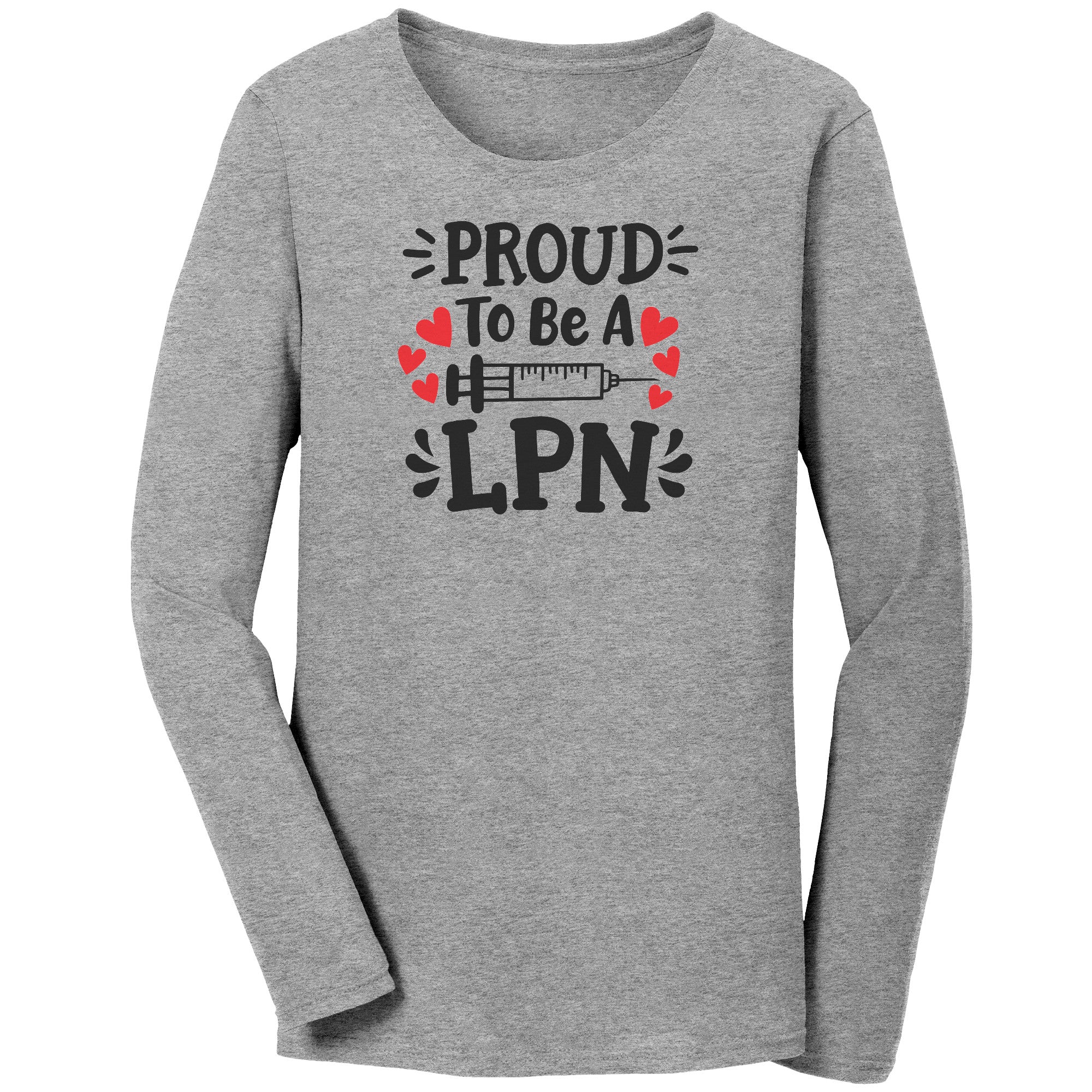 Proud to be a LPN Long Sleeve Shirt with Needle Design - Premium Cotton Tee for Nurses