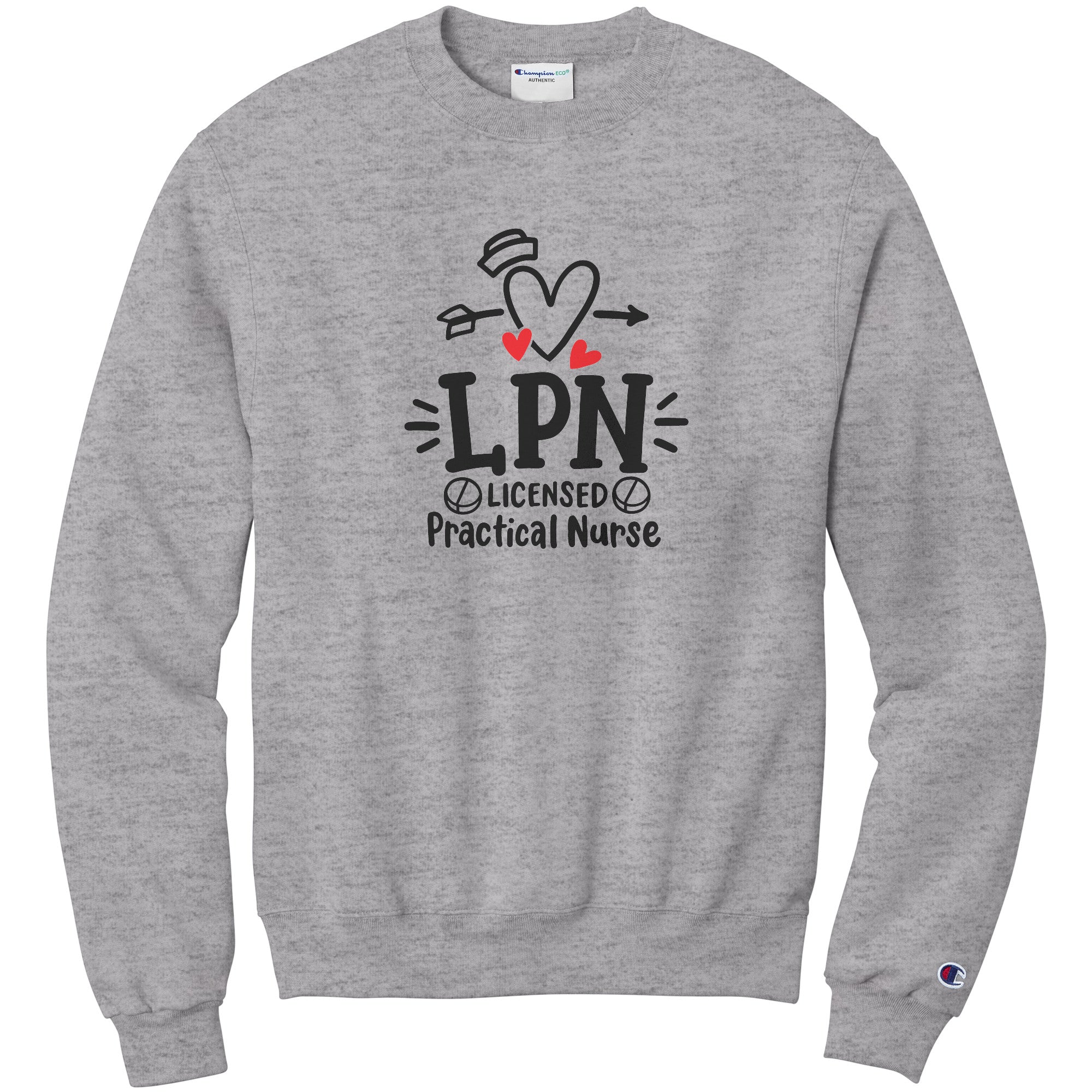 Proudly Representing: 'Licensed Practical Nurse' Sweatshirt with Heart and Iconic Nurse Imagery