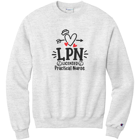 Proudly Representing: 'Licensed Practical Nurse' Sweatshirt with Heart and Iconic Nurse Imagery