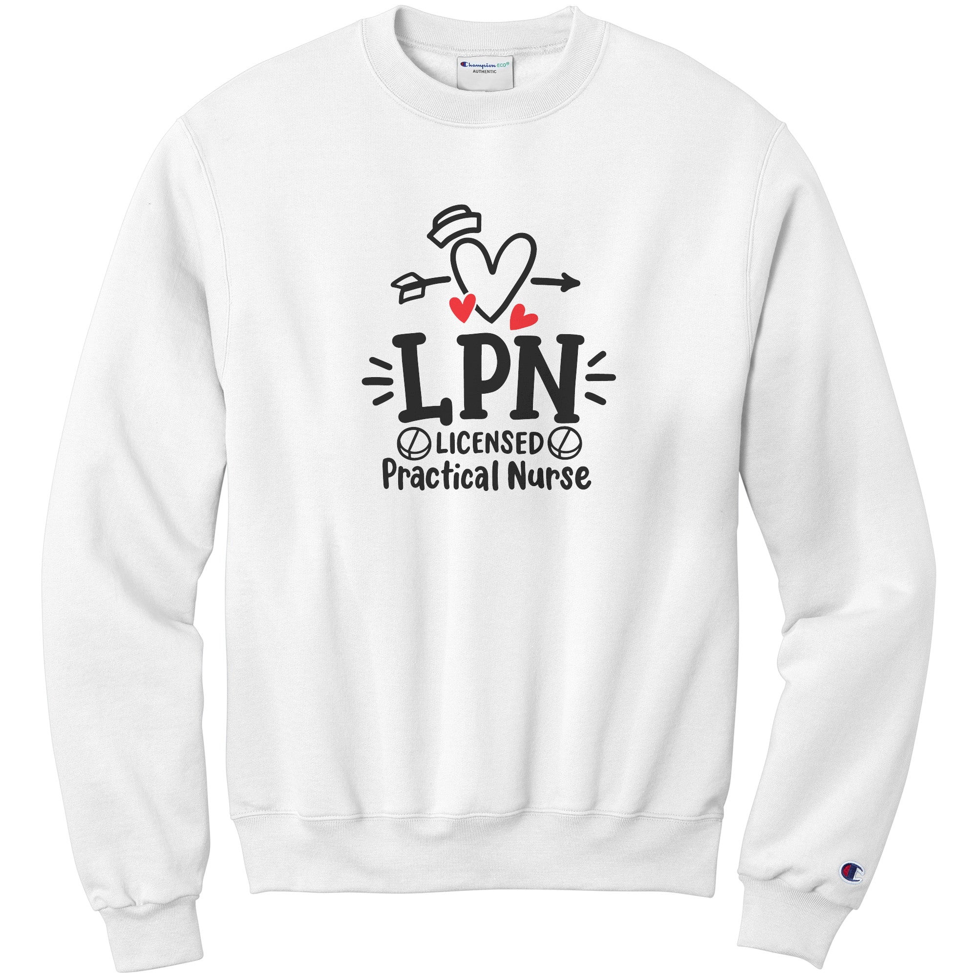 Proudly Representing: 'Licensed Practical Nurse' Sweatshirt with Heart and Iconic Nurse Imagery