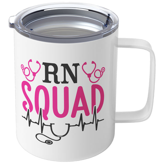 RN Squad 10 oz Insulated Coffee Mug: The Perfect Companion for Active Nurses