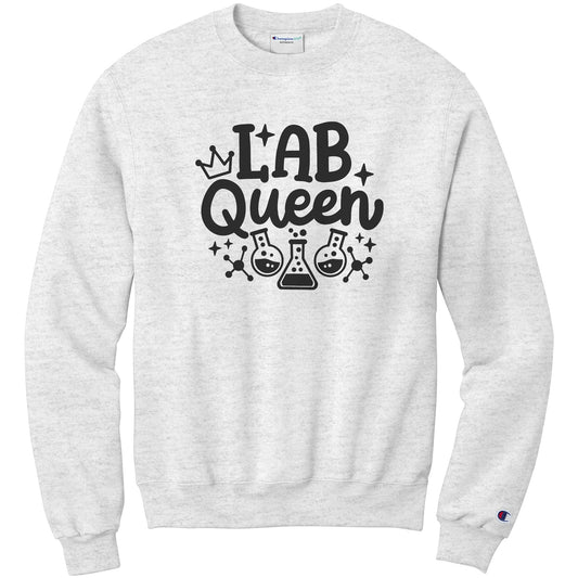 Rule the Lab in Style: 'Lab Queen' Sweatshirt with Lab Vial Design