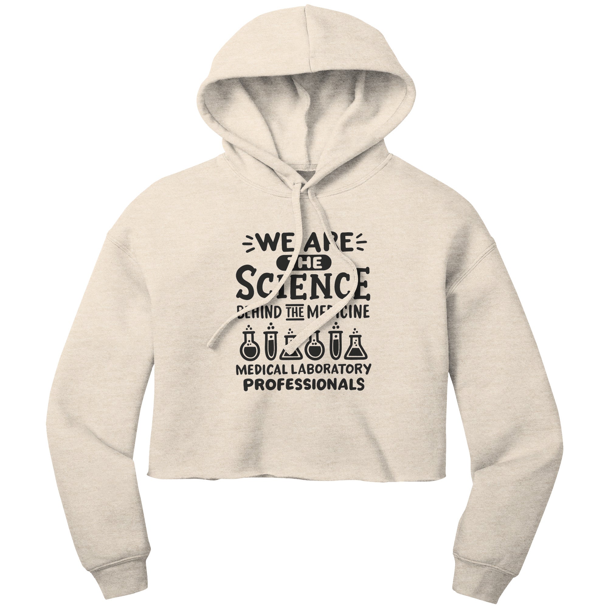 "Science Behind Medicine" Medical Lab Professionals Cropped Hoodie - Comfy Cotton-Poly Blend with a Modern Edge