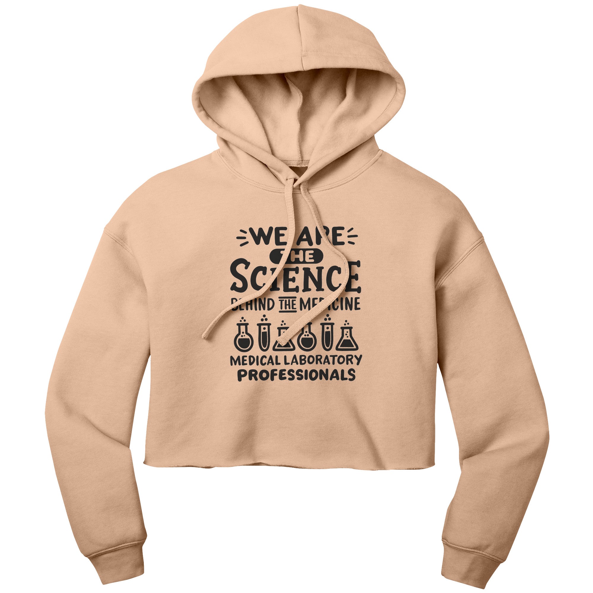 "Science Behind Medicine" Medical Lab Professionals Cropped Hoodie - Comfy Cotton-Poly Blend with a Modern Edge