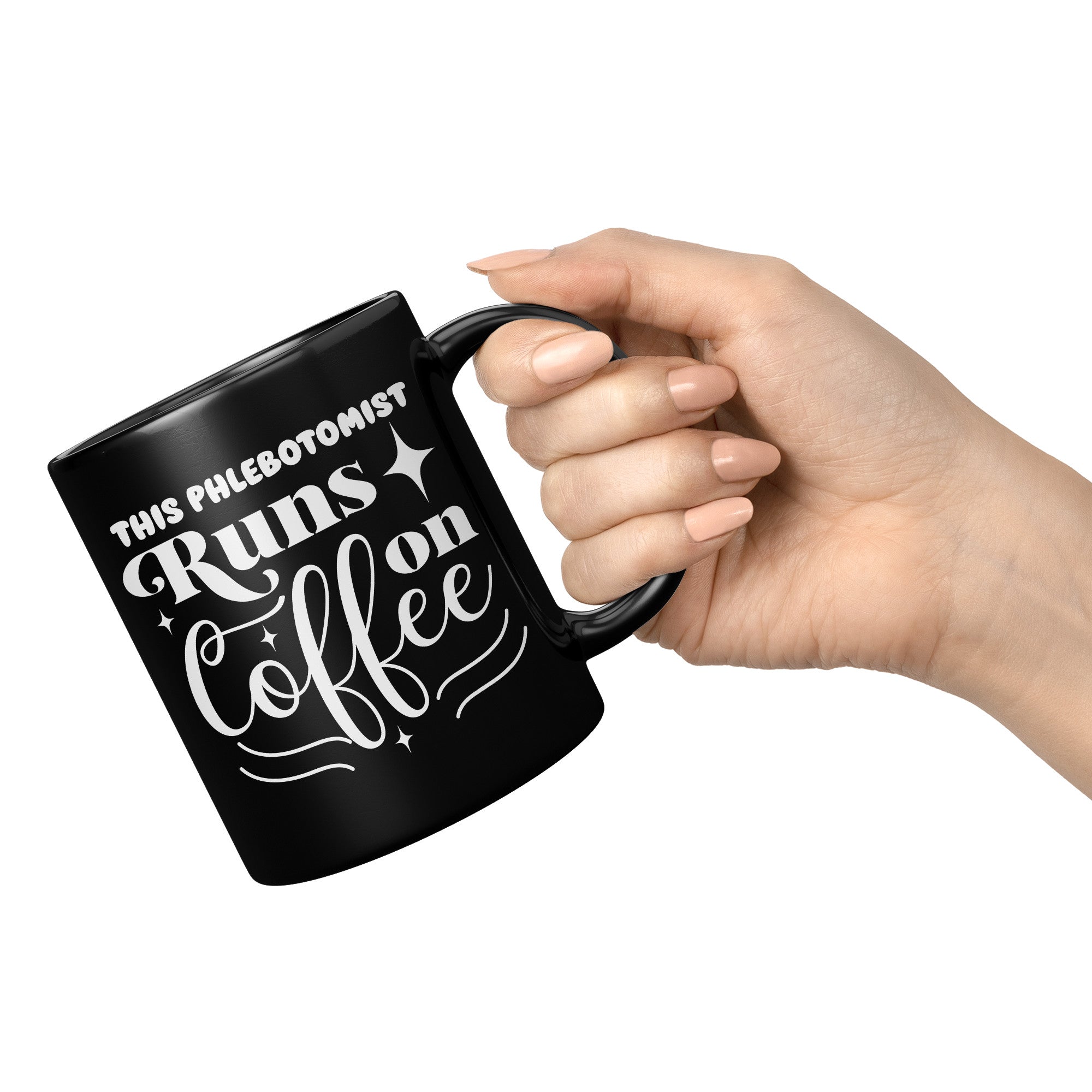 Sip in Style: The 'This Phlebotomist Runs on Coffee' 11oz Black Mug