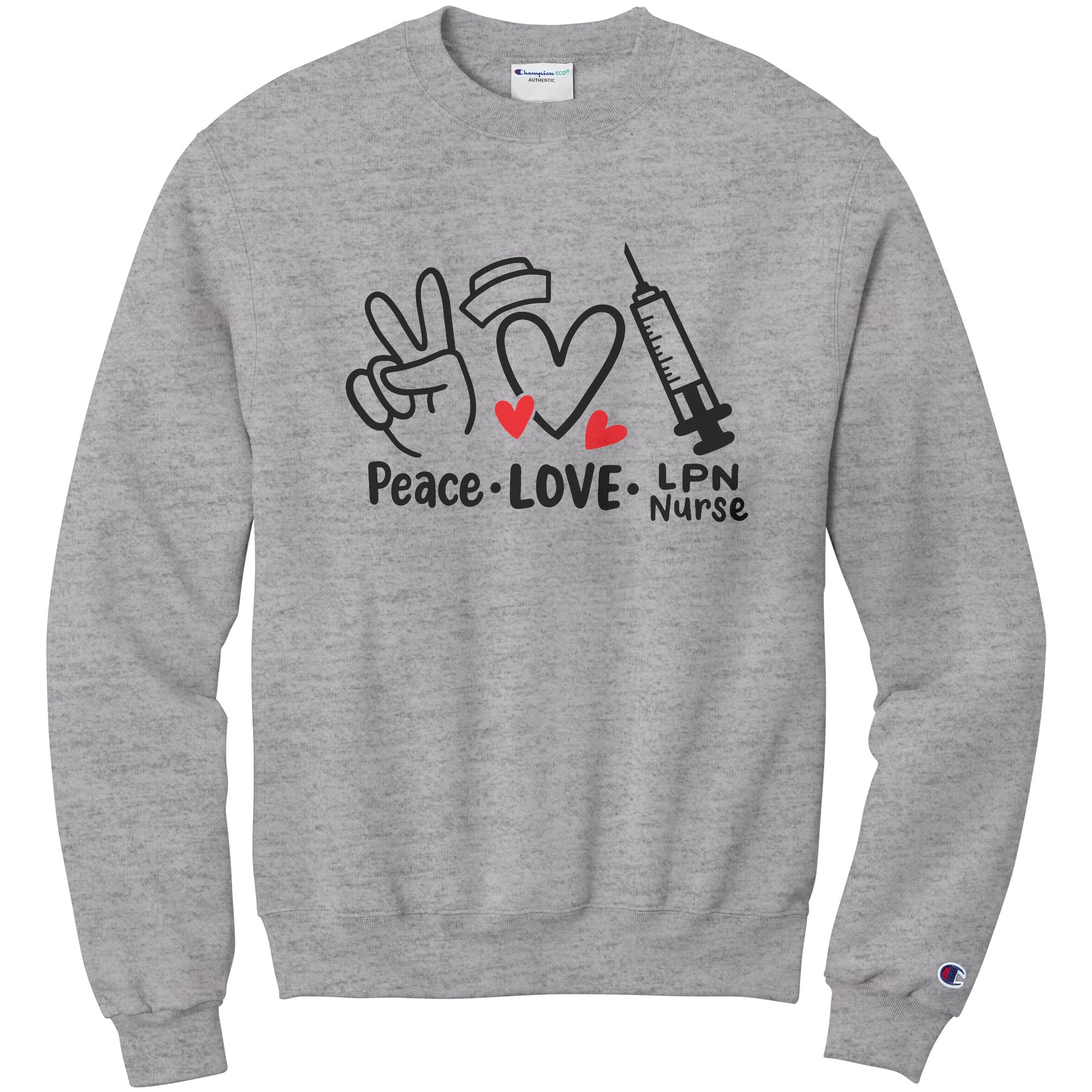 Spread Peace, Love, and Nursing with 'Peace Love LPN Nurse' Sweatshirt