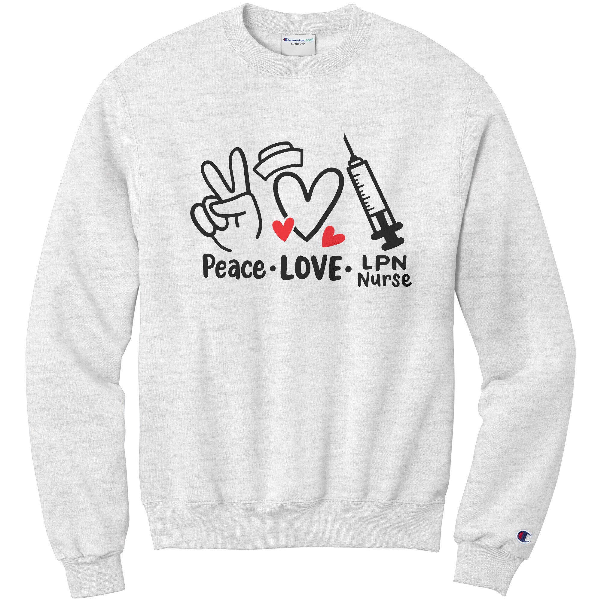 Spread Peace, Love, and Nursing with 'Peace Love LPN Nurse' Sweatshirt