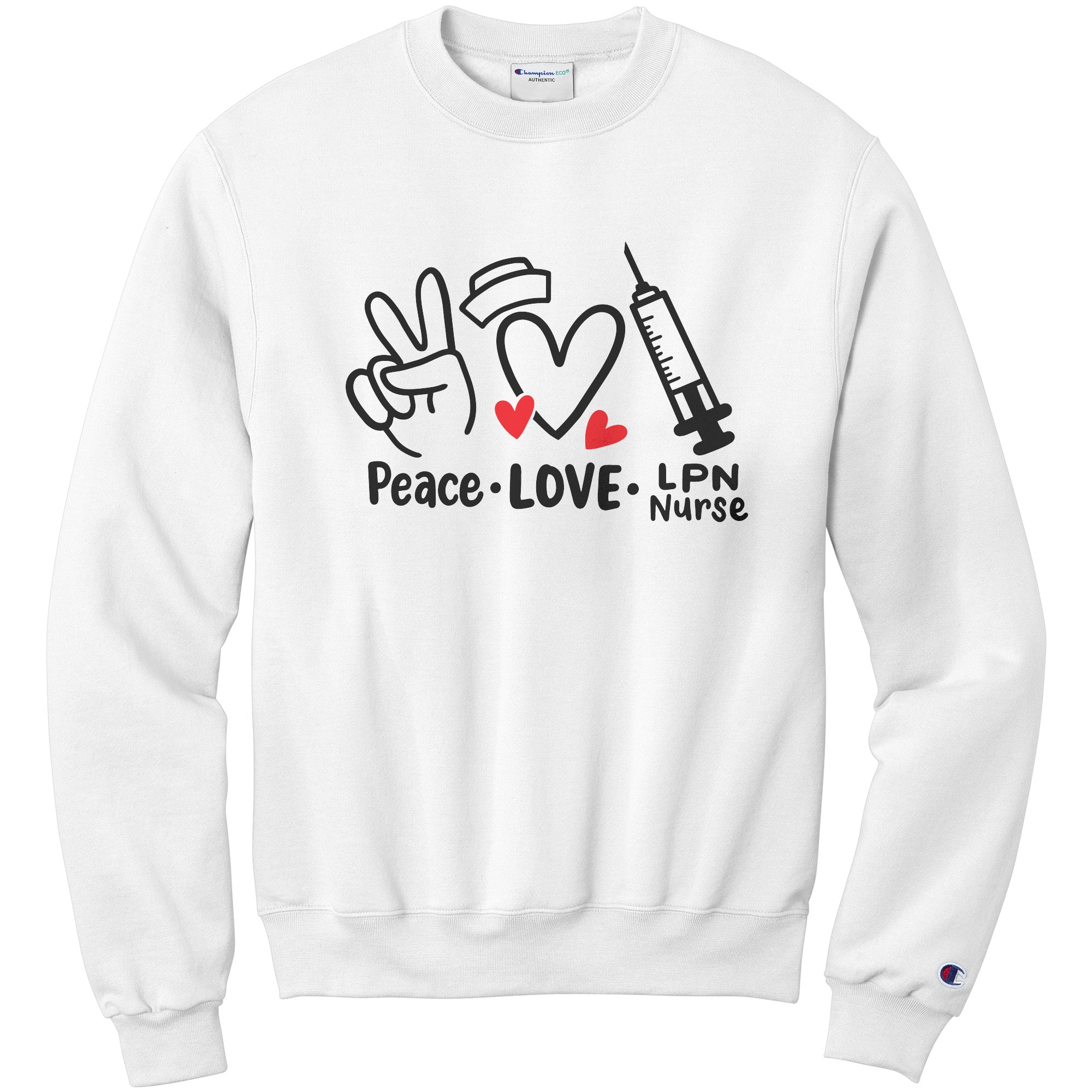 Spread Peace, Love, and Nursing with 'Peace Love LPN Nurse' Sweatshirt