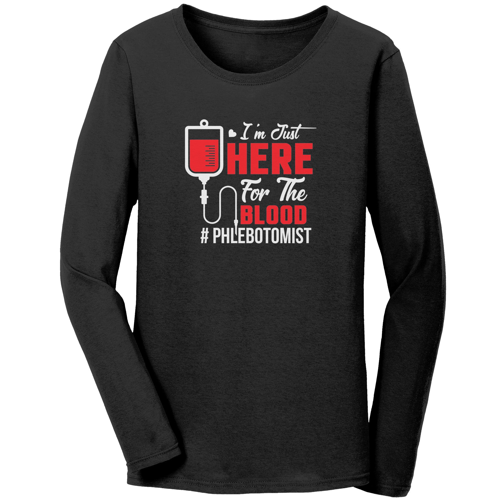 Stylish and Comfortable Ladies Long Sleeve Phlebotomist T-Shirt