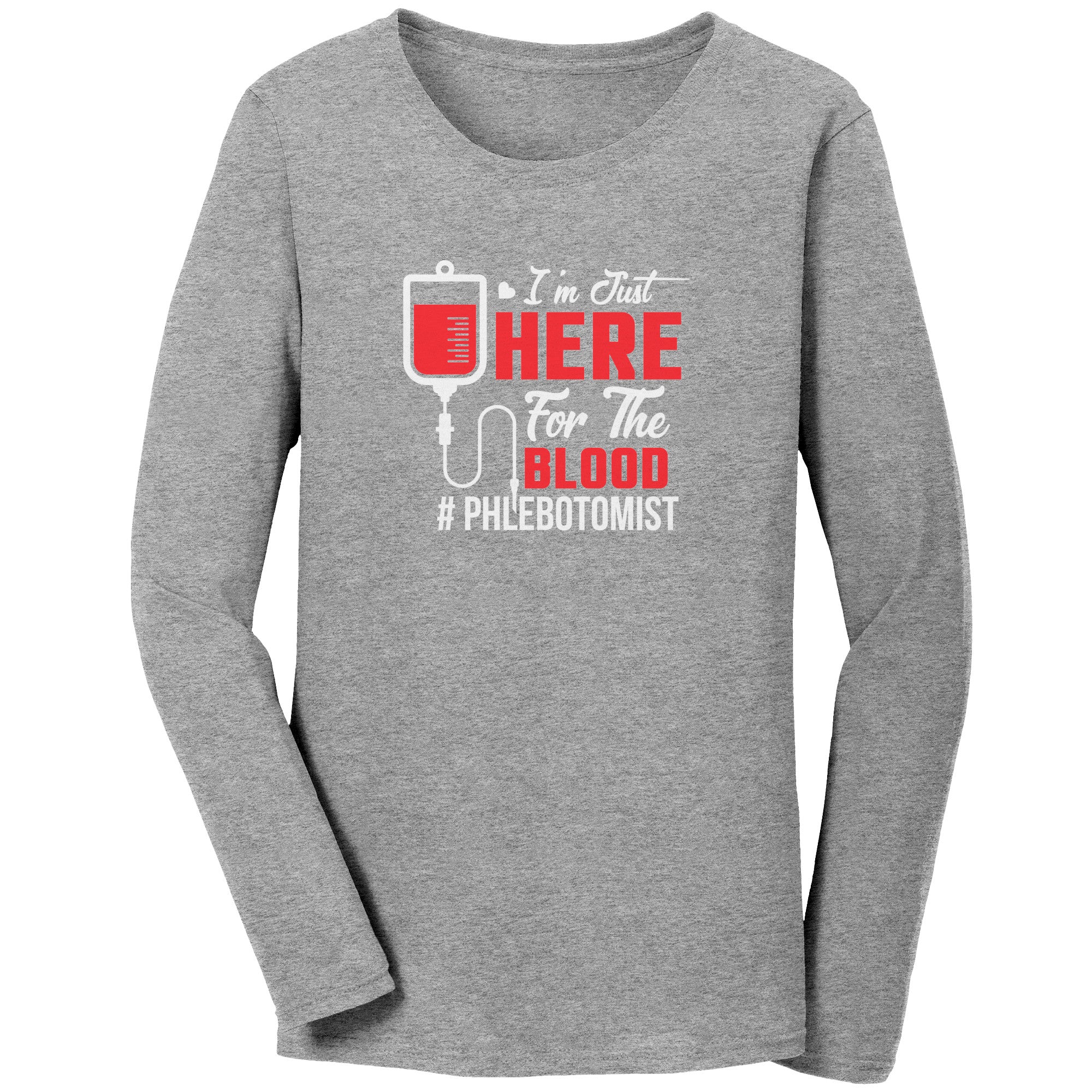 Stylish and Comfortable Ladies Long Sleeve Phlebotomist T-Shirt