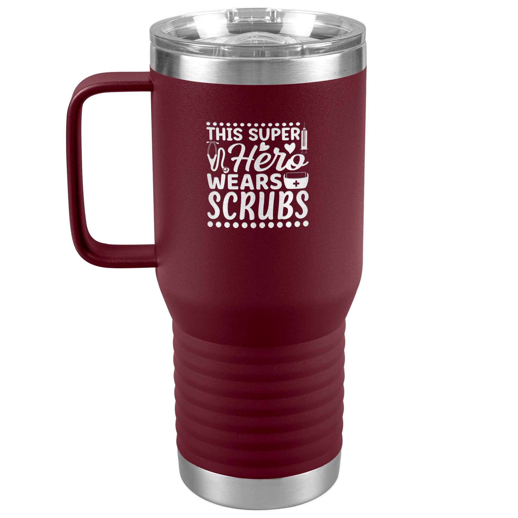 Superhero in Scrubs Design - 20oz Polar Camel Travel Tumbler