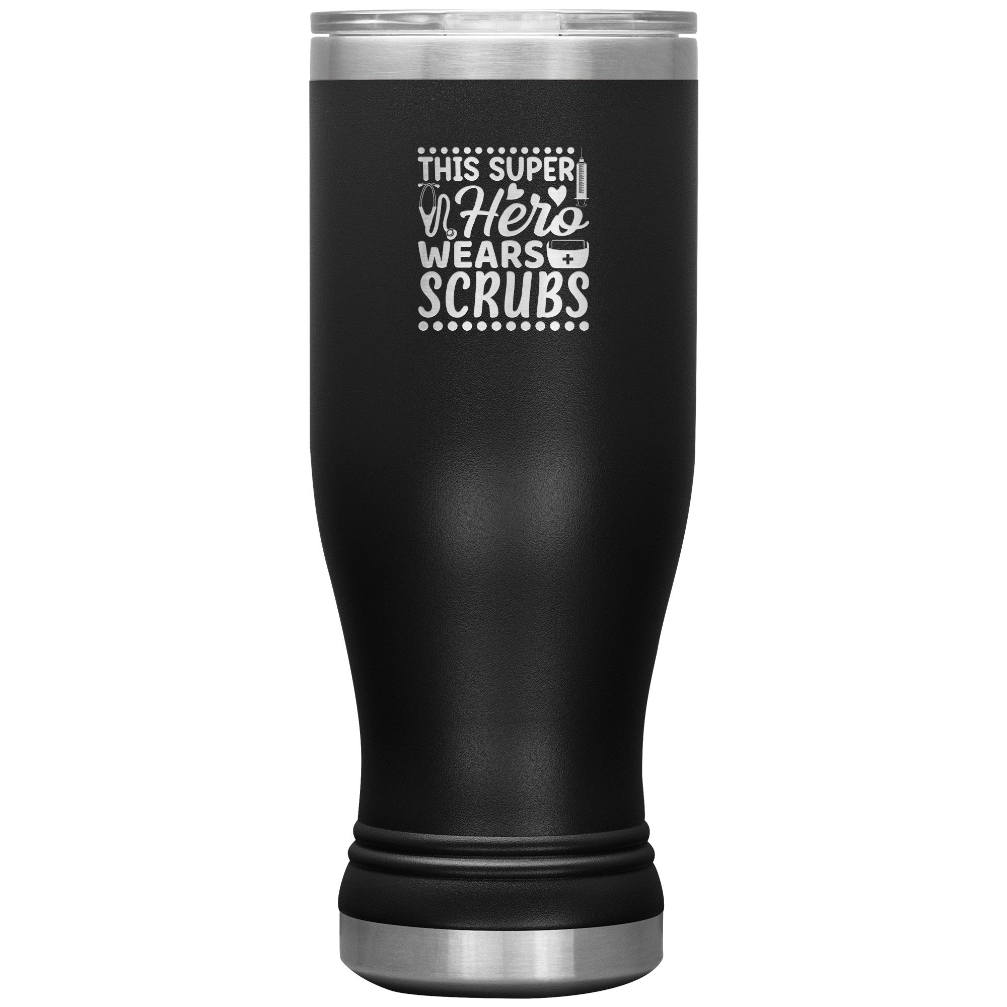 "This Super Hero Wears Scrubs" 20oz Polar Camel Insulated Tumbler – Celebrate Your Healthcare Hero