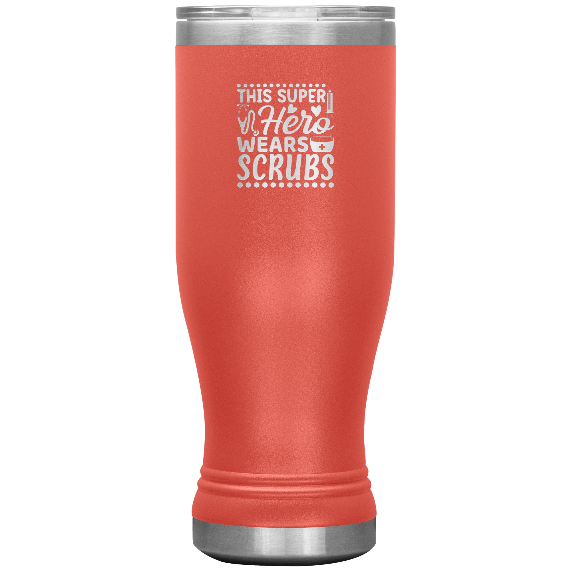 "This Super Hero Wears Scrubs" 20oz Polar Camel Insulated Tumbler – Celebrate Your Healthcare Hero