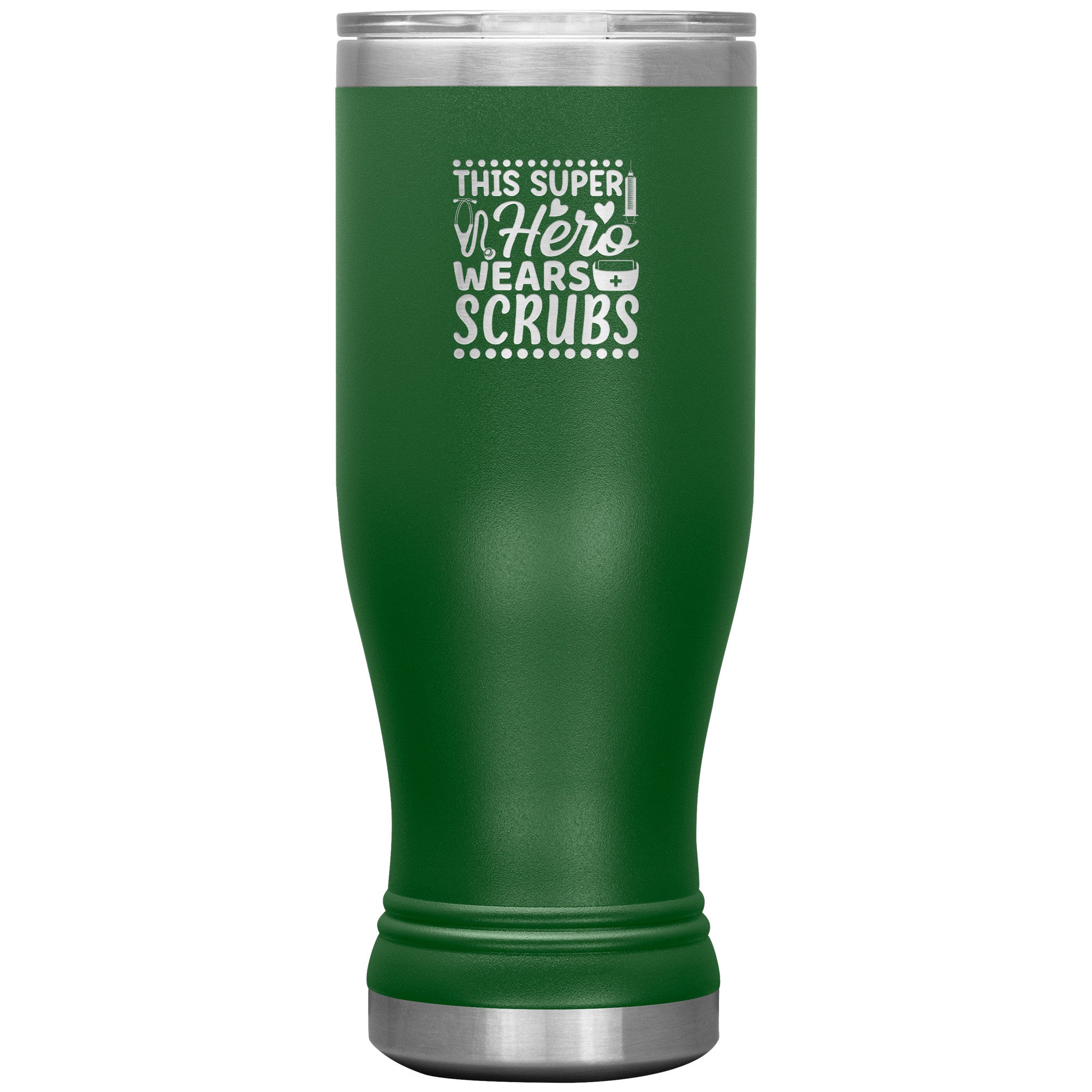 "This Super Hero Wears Scrubs" 20oz Polar Camel Insulated Tumbler – Celebrate Your Healthcare Hero