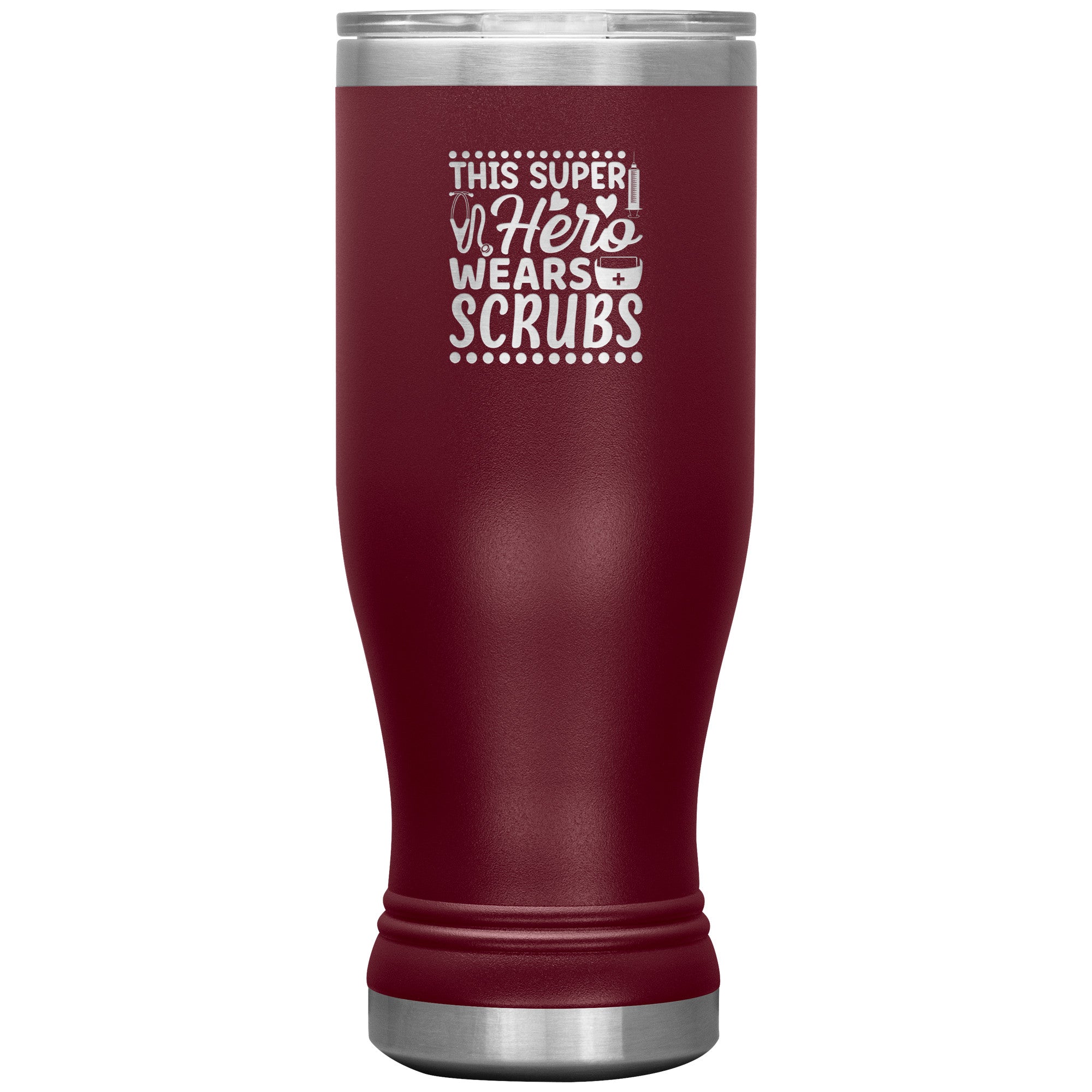 "This Super Hero Wears Scrubs" 20oz Polar Camel Insulated Tumbler – Celebrate Your Healthcare Hero