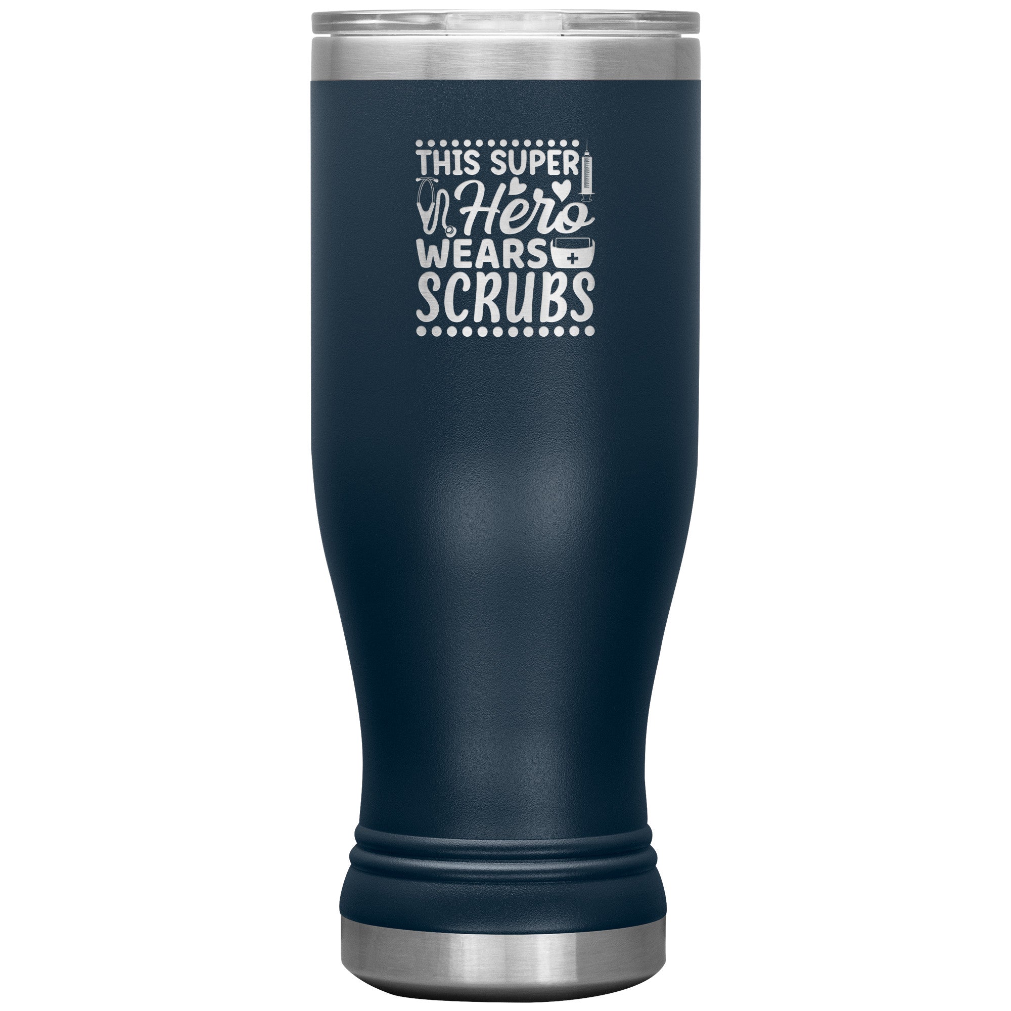 "This Super Hero Wears Scrubs" 20oz Polar Camel Insulated Tumbler – Celebrate Your Healthcare Hero